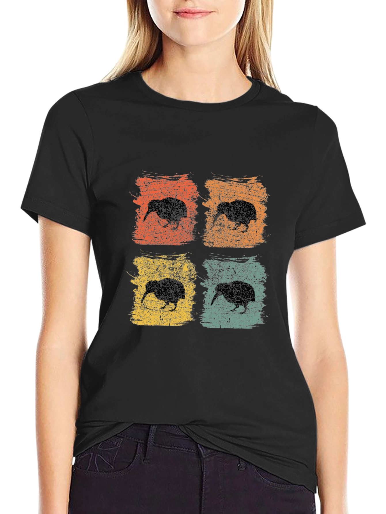 Retro Kiwi Bird Graphic Tee - Trendy Nature Lover Shirt