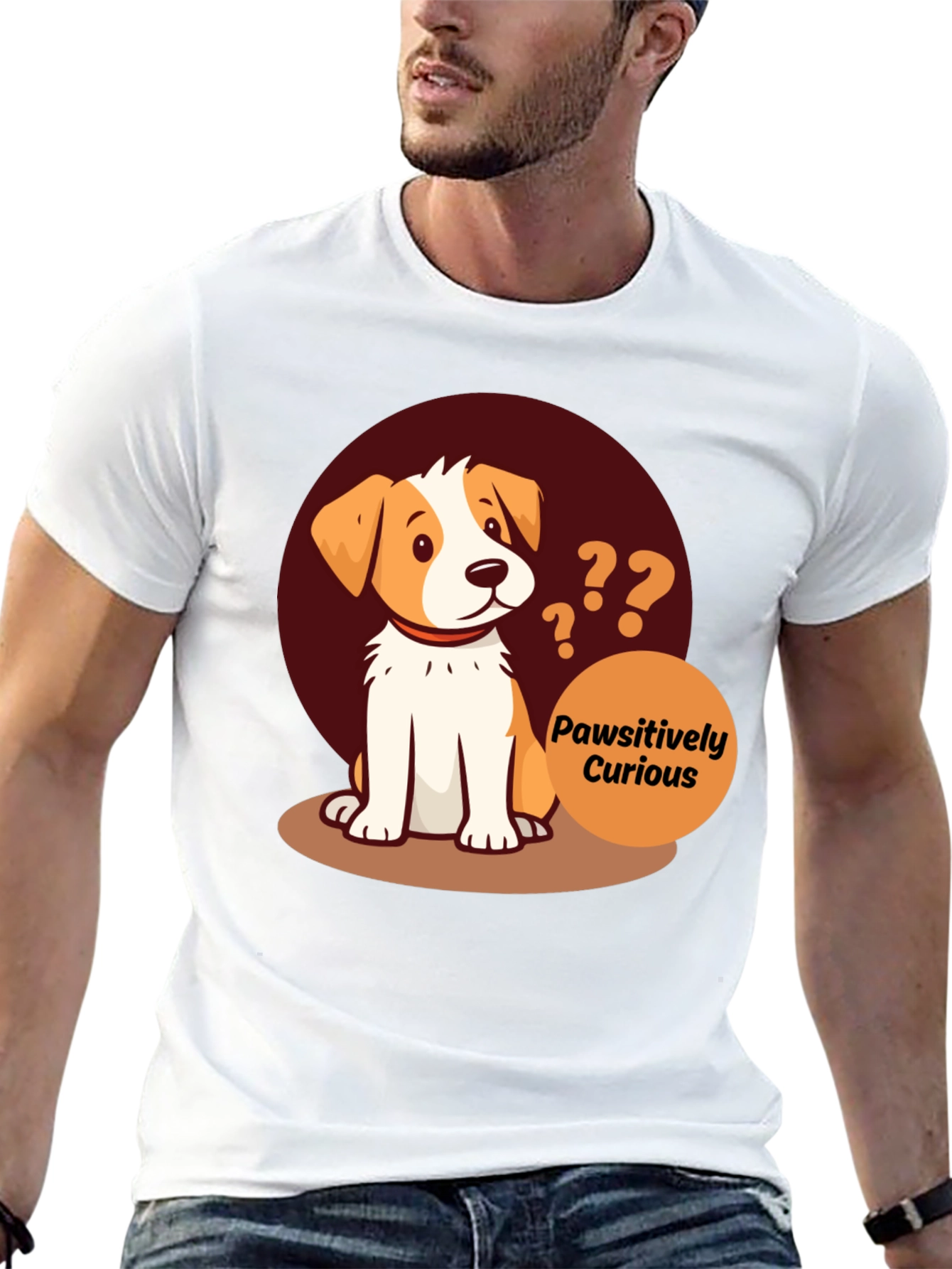 Pawsitively Curious Dog Graphic Tee