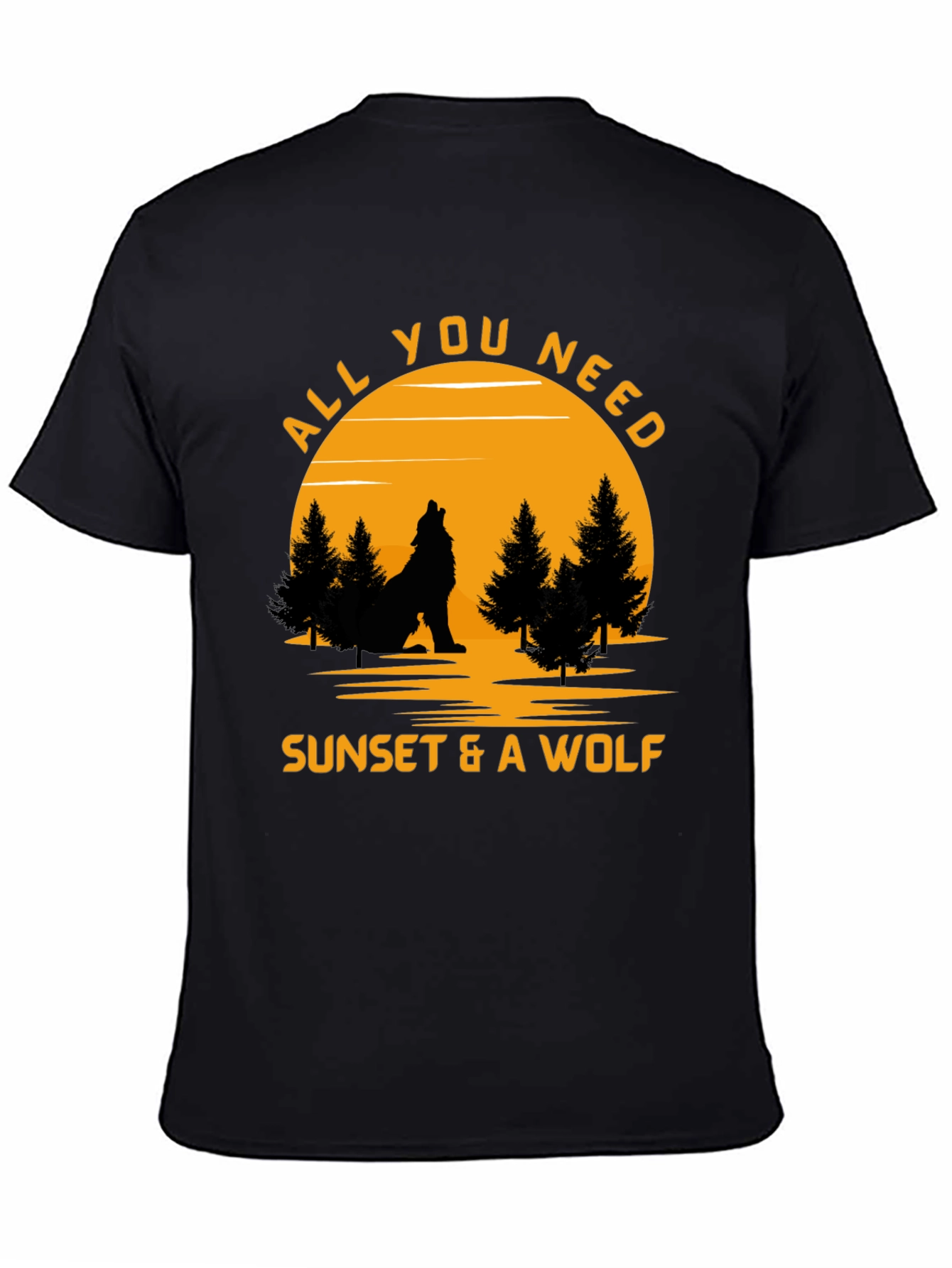 Sunset & Wolf Graphic Tee -  Nature Lover Shirt