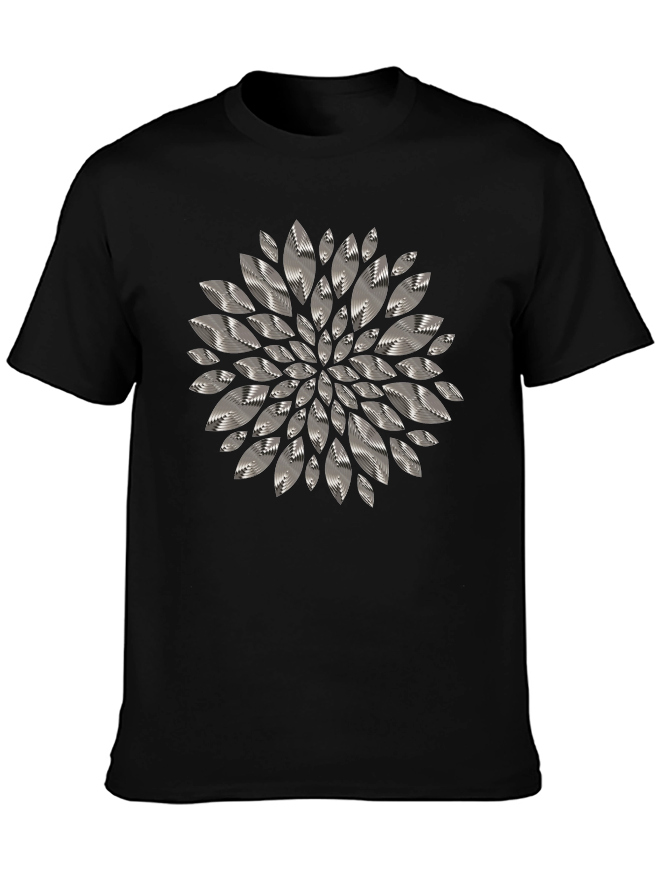 Abstract Floral Graphic Tee - Mens Black T-Shirt