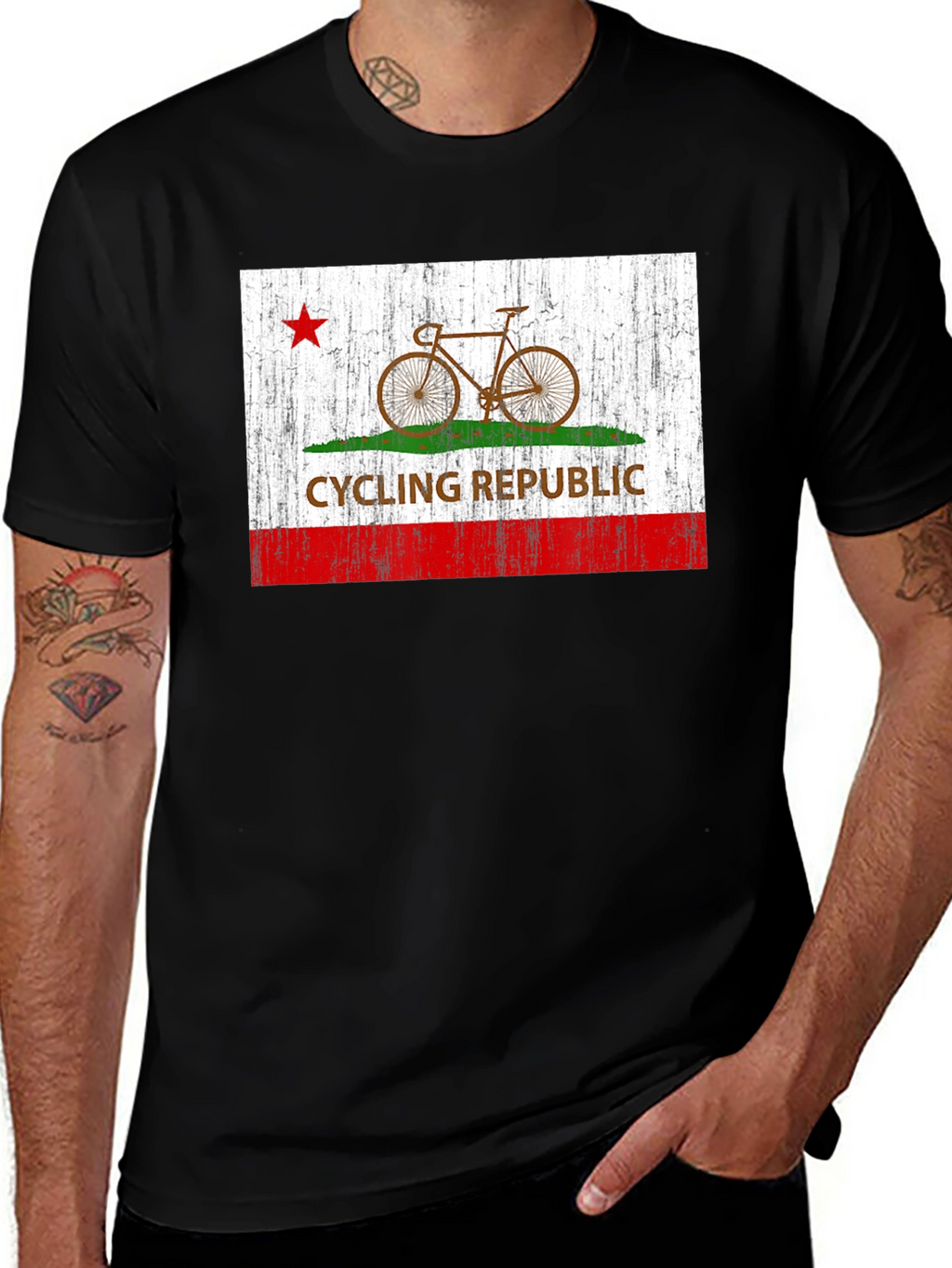 Cycling Republic Graphic Tee - Black Cotton T-Shirt