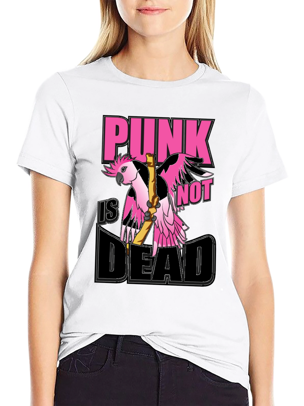 Punk is Not Dead Parrot Graphic T-Shirt