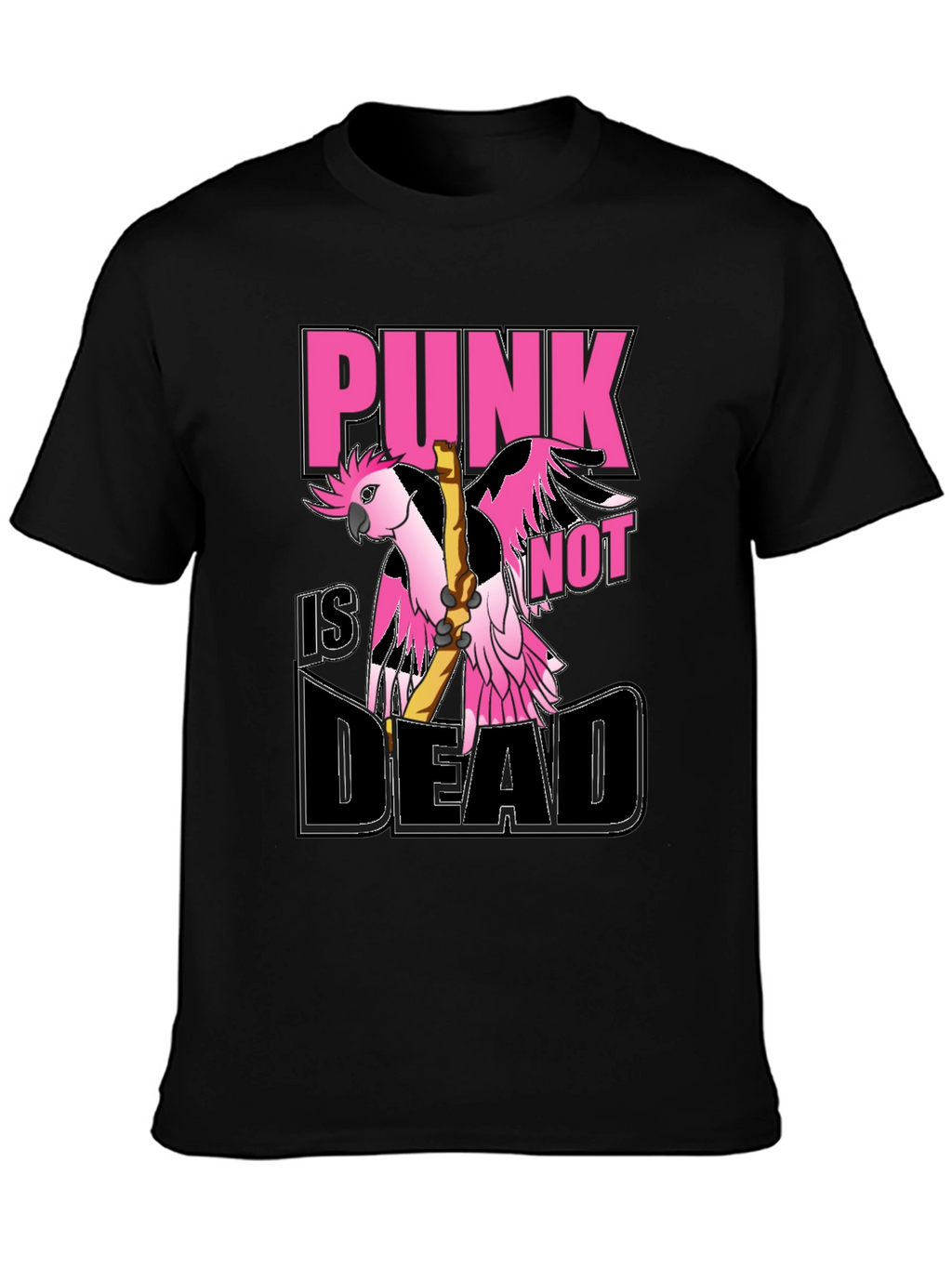 Punk is Not Dead Parrot Graphic T-Shirt