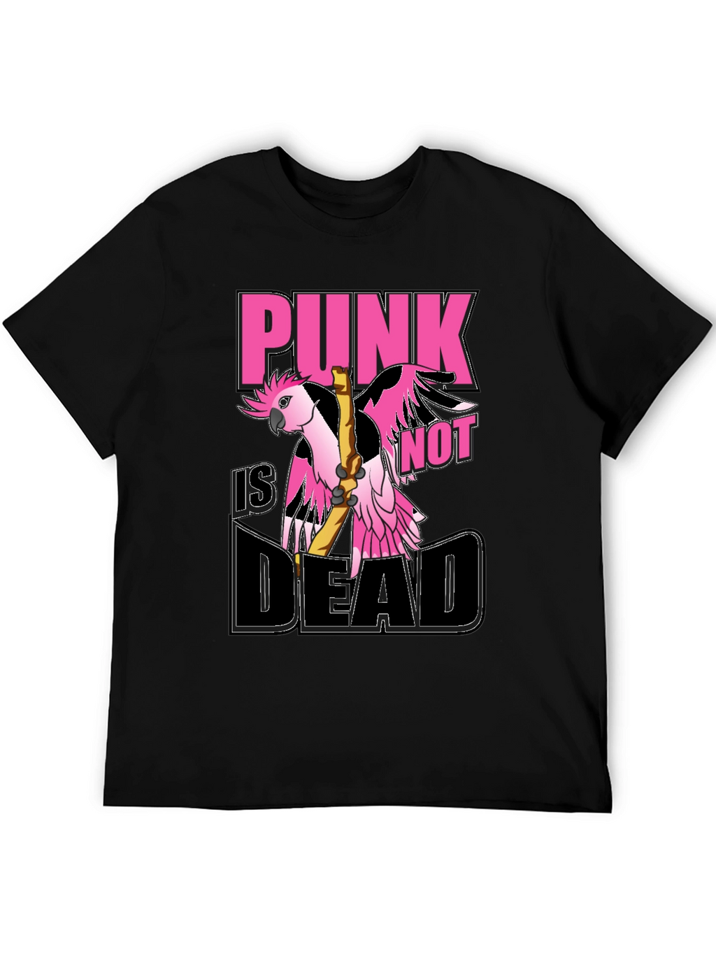 Punk is Not Dead Parrot Graphic T-Shirt