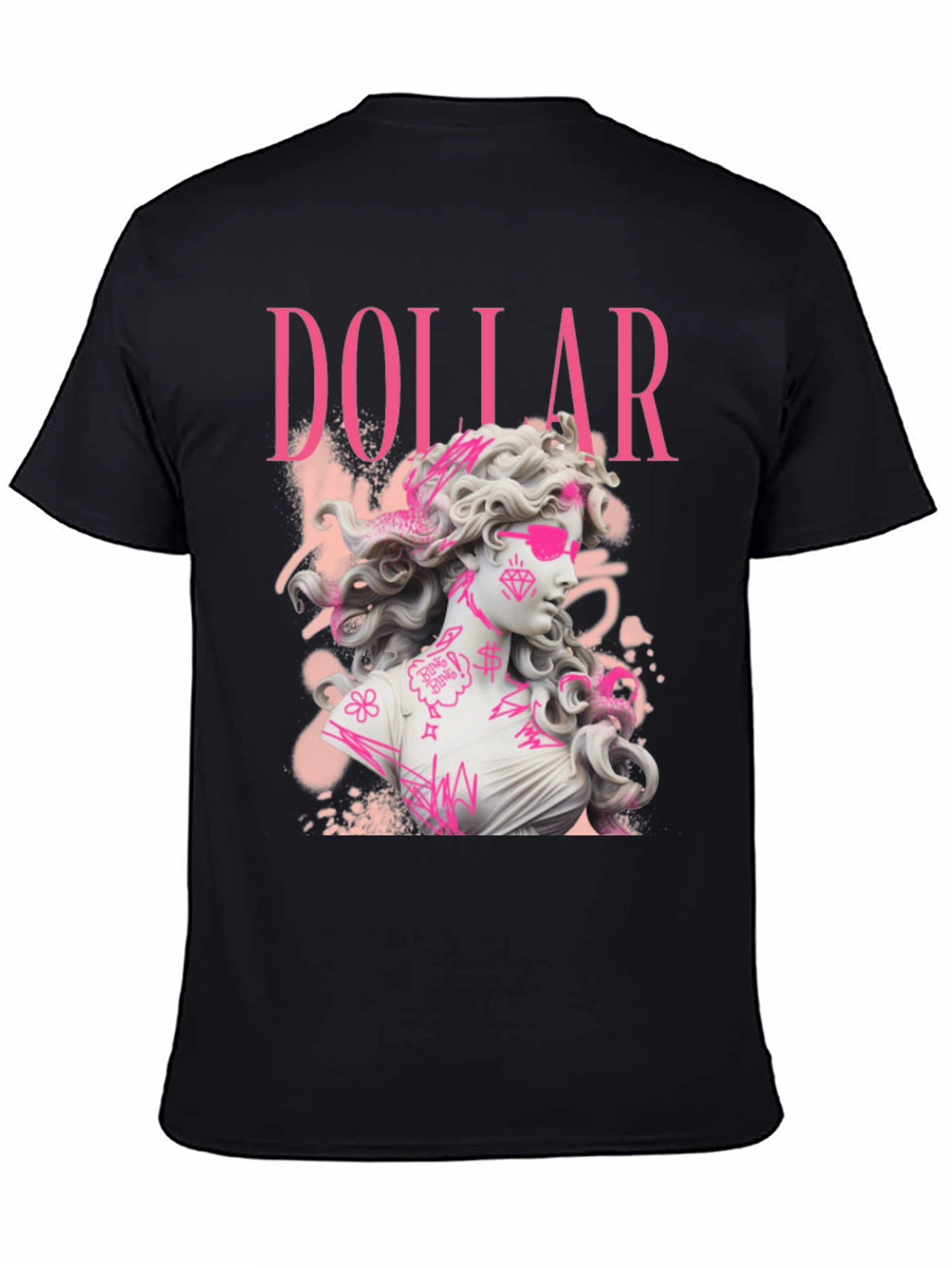 Dollar Statue Graphic Tee - Stylish Black T-Shirt