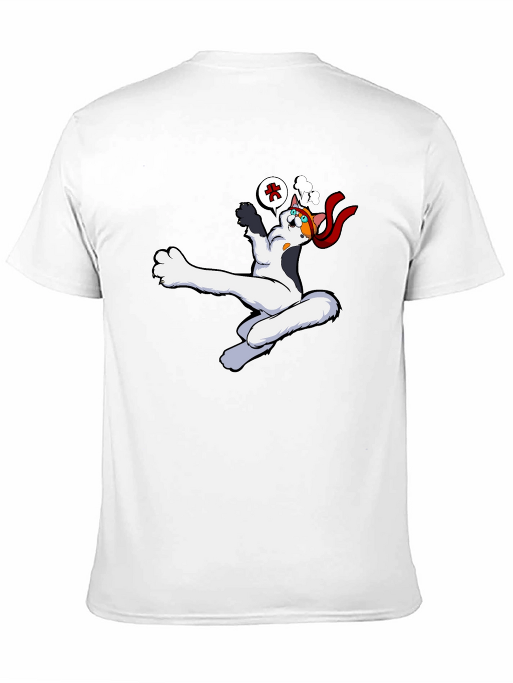 Funny Cartoon Cat Black T-Shirt