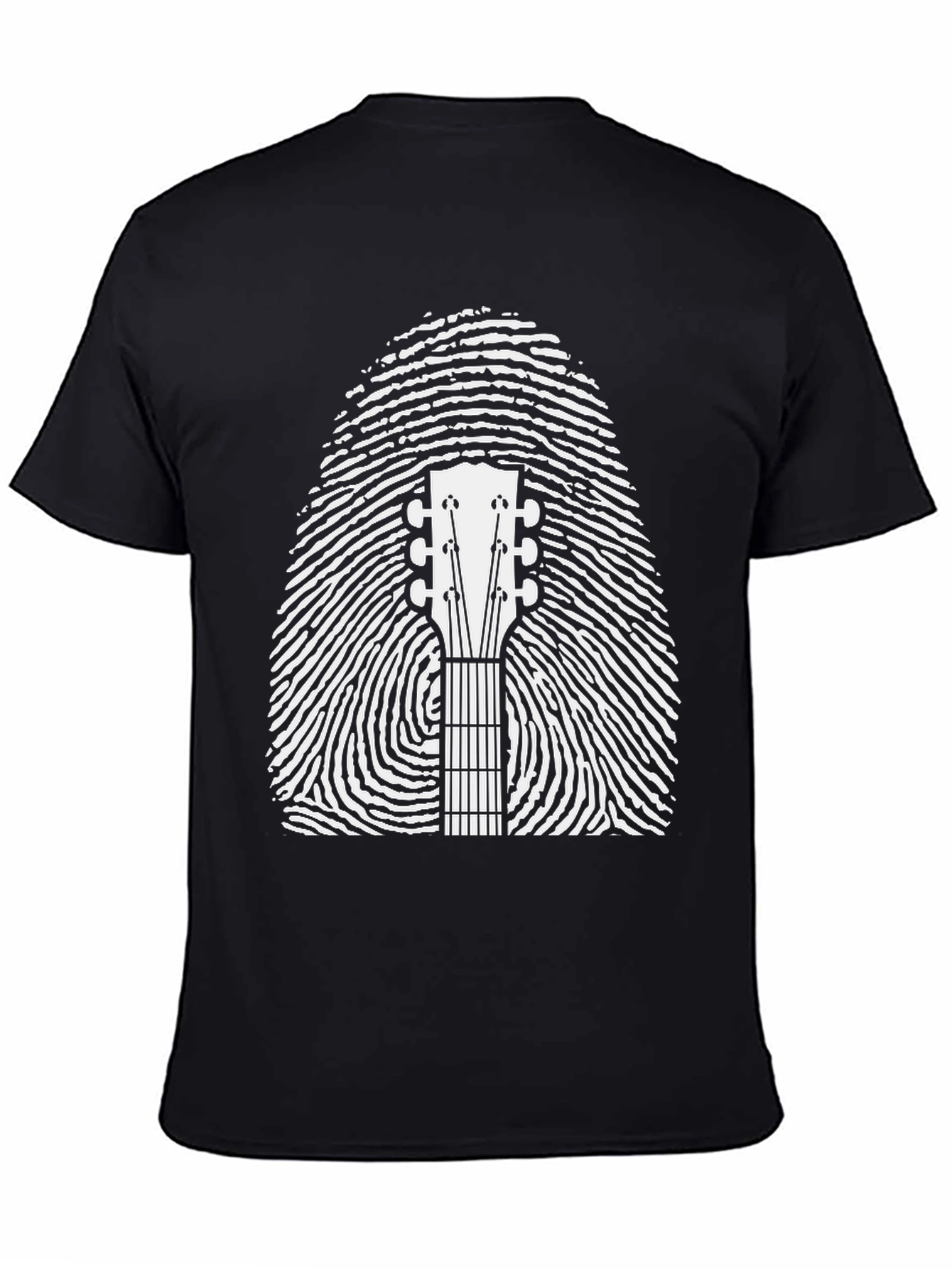 Guitar Fingerprint Graphic Tee - Black