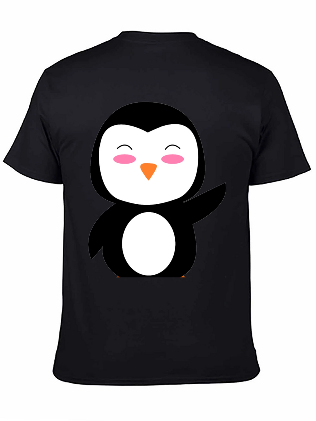 Cute Penguin Graphic Black T-Shirt