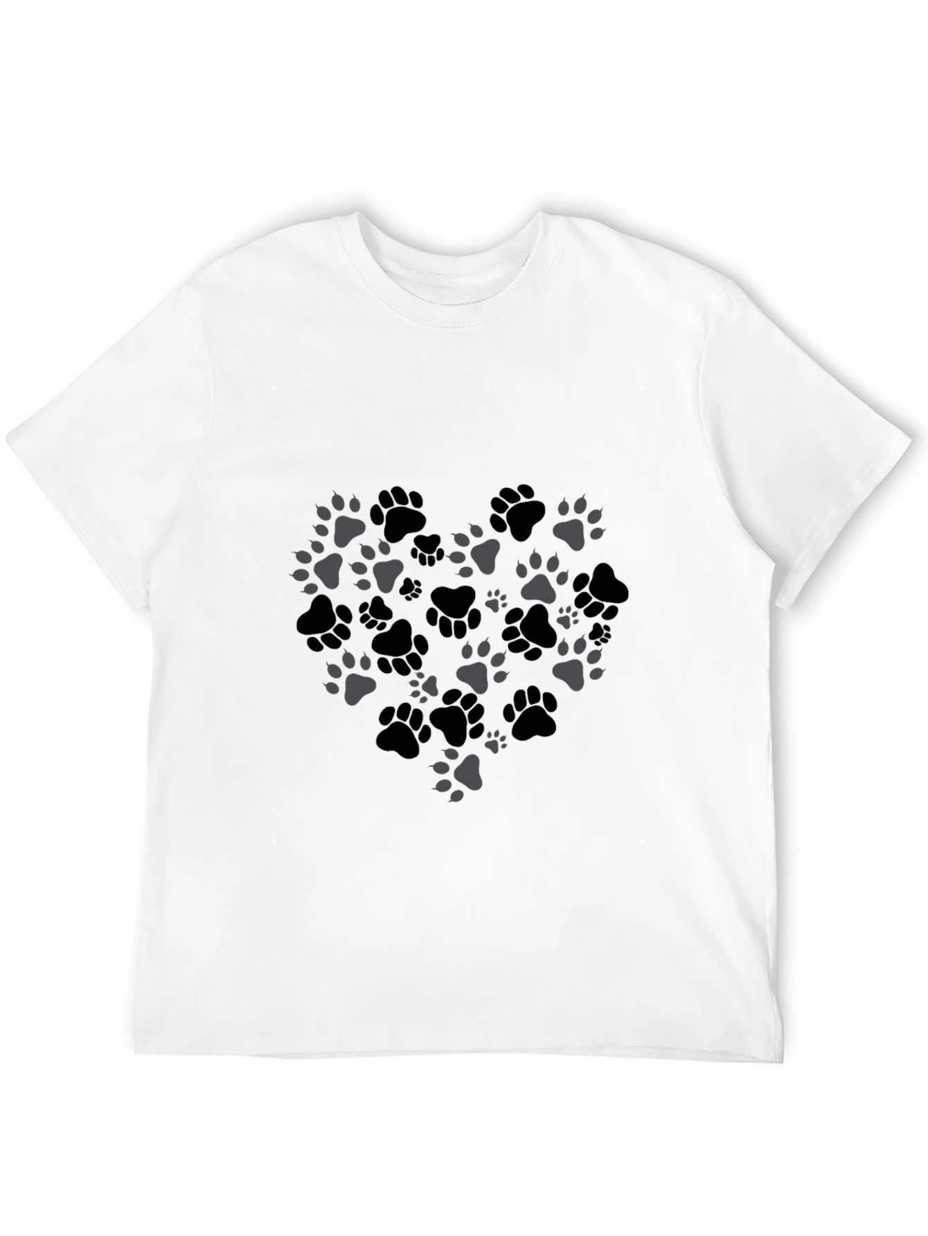 Paw Print Heart T-Shirt - Black Graphic Tee