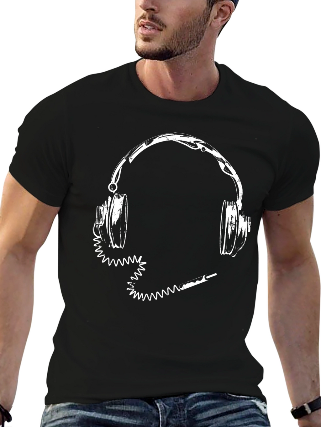Headphones Graphic Tee - Music Lovers Shirt