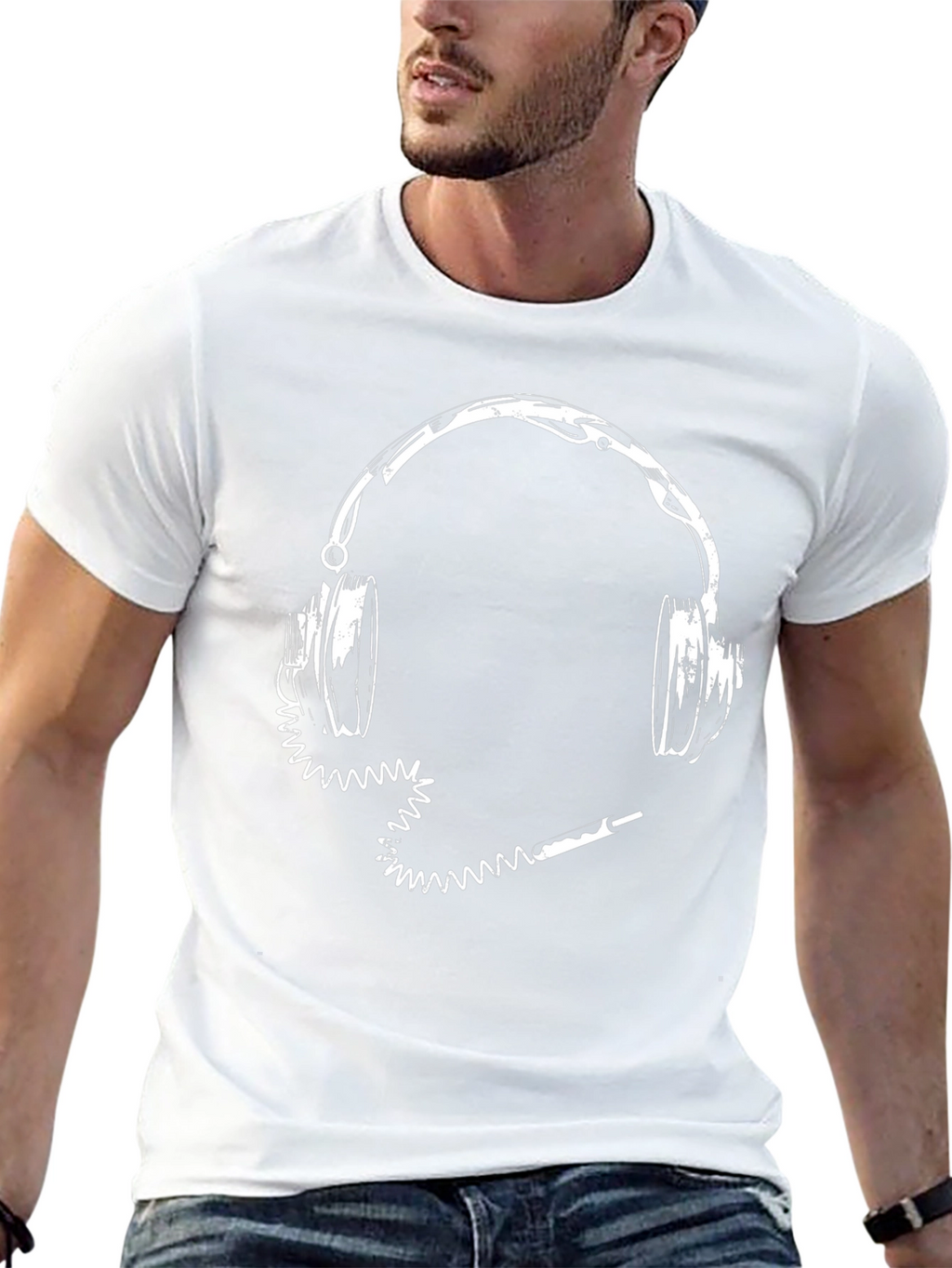 Headphones Graphic Tee - Music Lovers Shirt