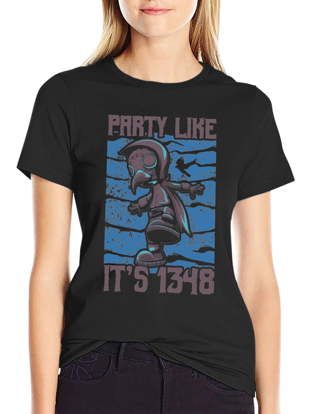Plague Doctor Party T-Shirt - Funny 1348 Style
