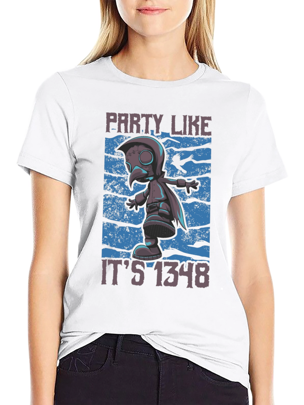 Plague Doctor Party T-Shirt - Funny 1348 Style