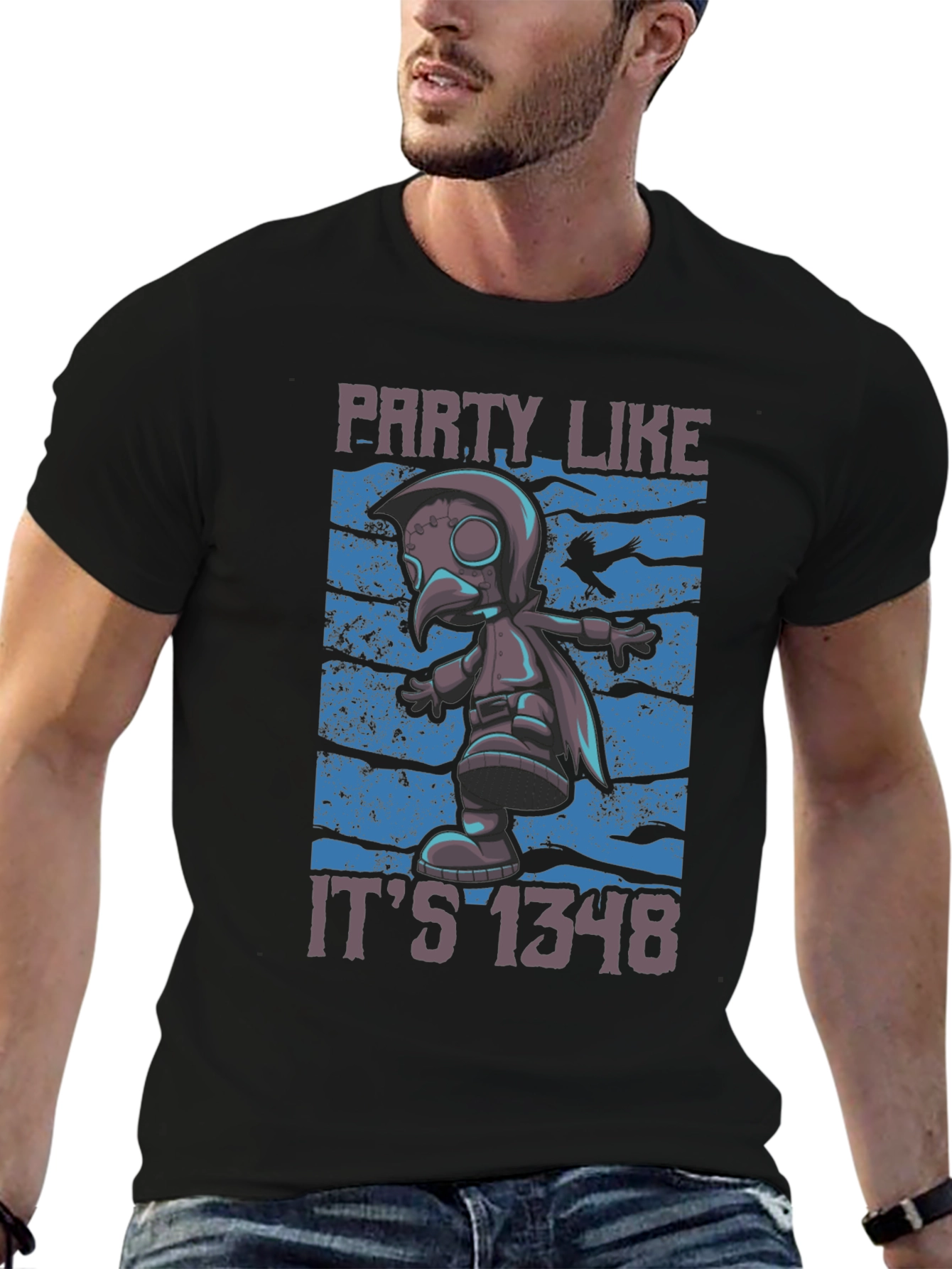 Plague Doctor Party T-Shirt - Funny 1348 Style
