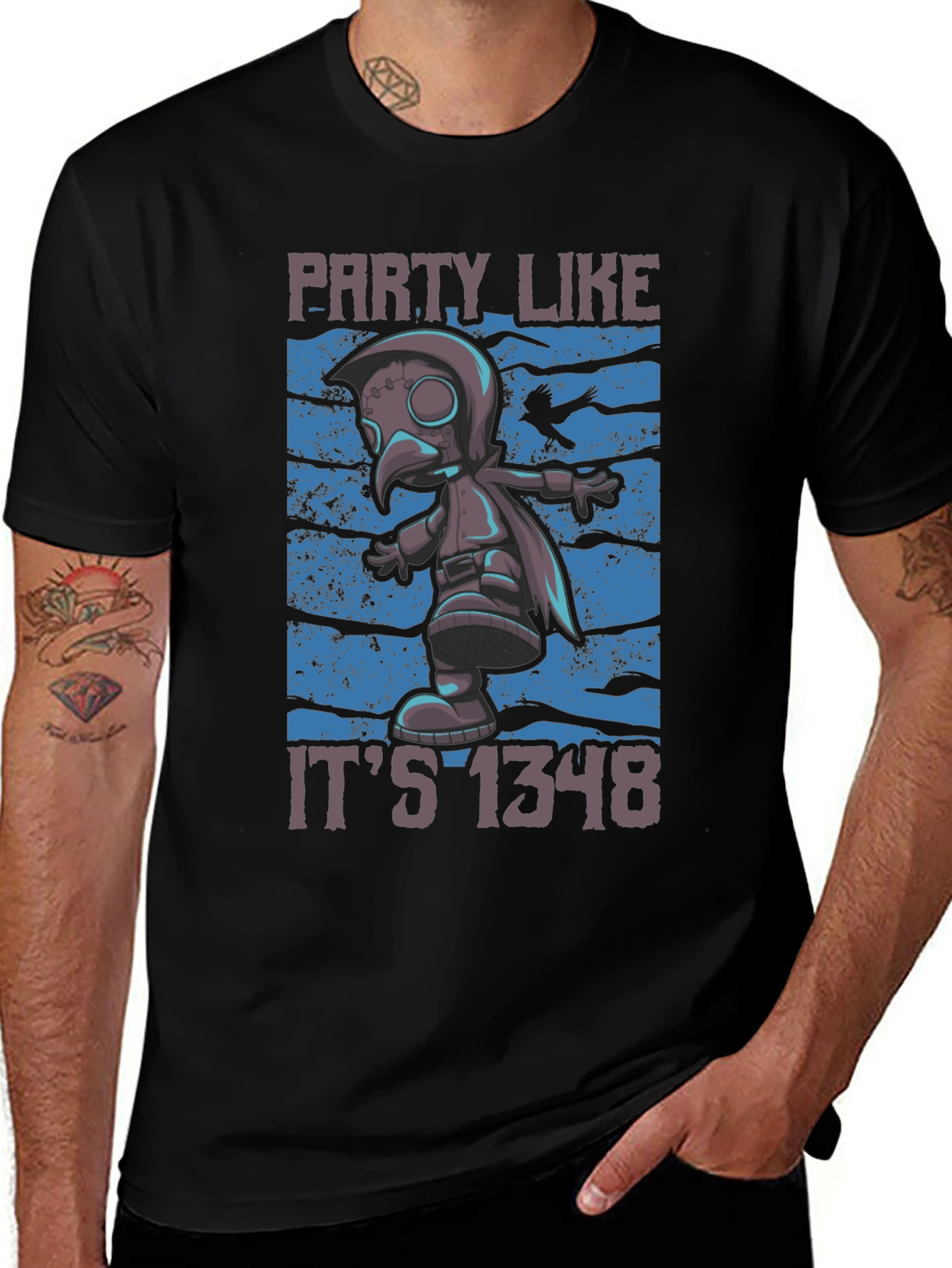 Plague Doctor Party T-Shirt - Funny 1348 Style