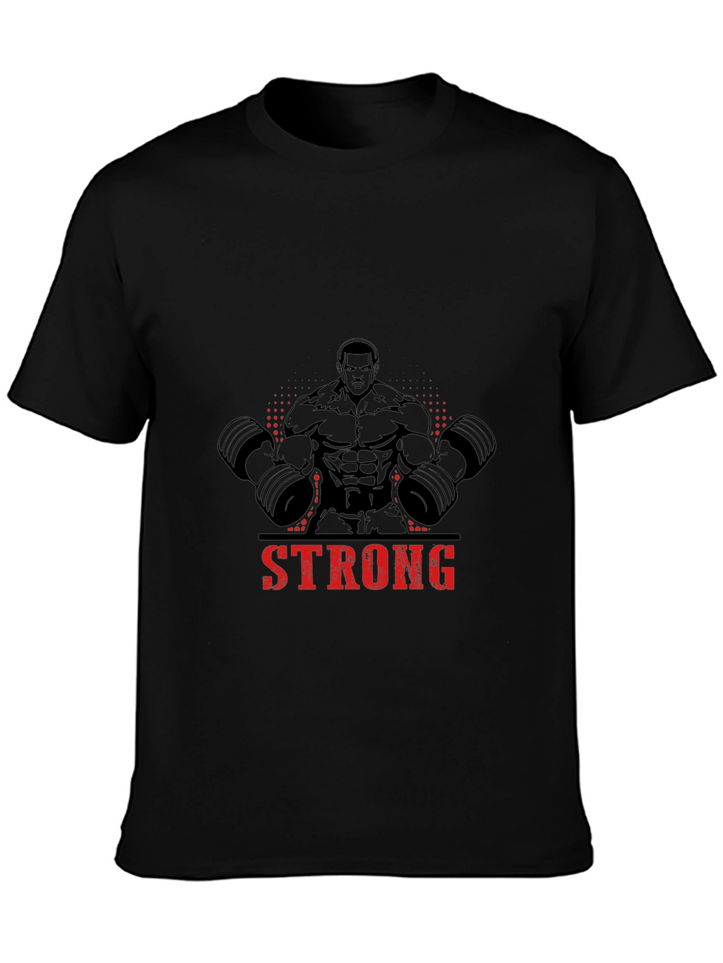 Strong Man Graphic Print Black T-Shirt