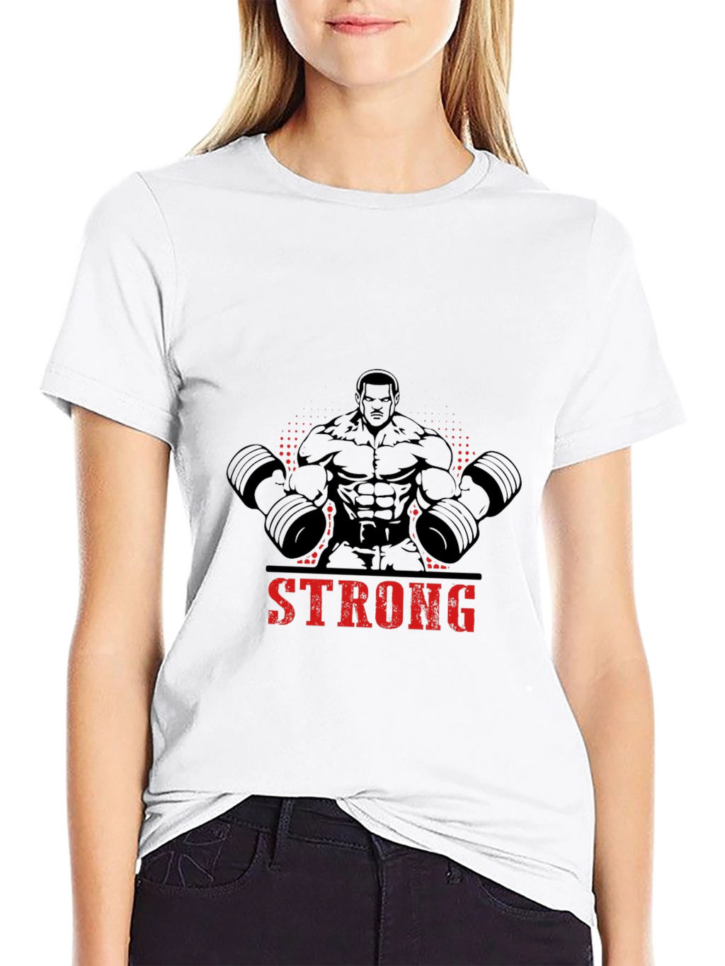 Strong Man Graphic Print Black T-Shirt