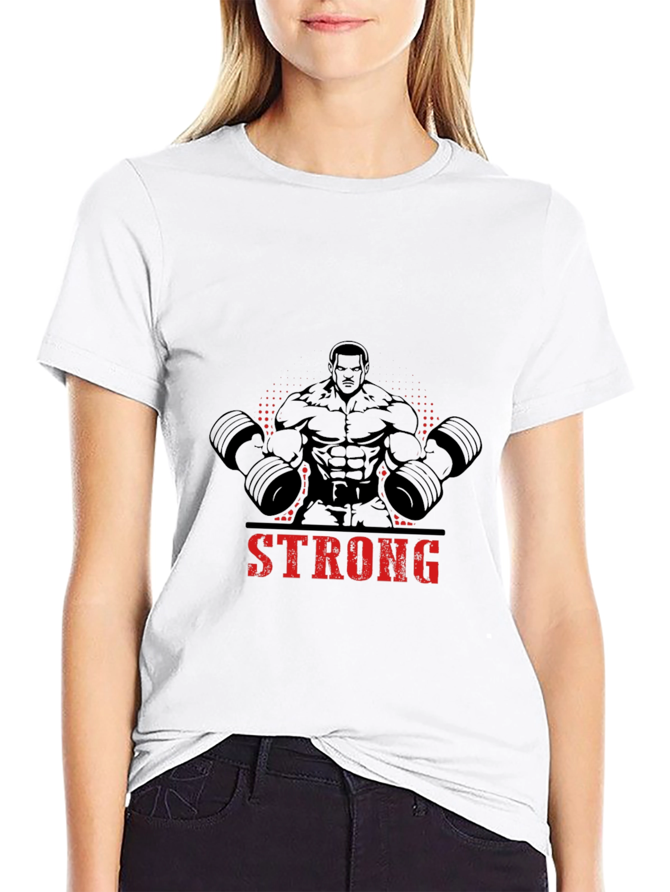 Strong Man Graphic Print Black T-Shirt