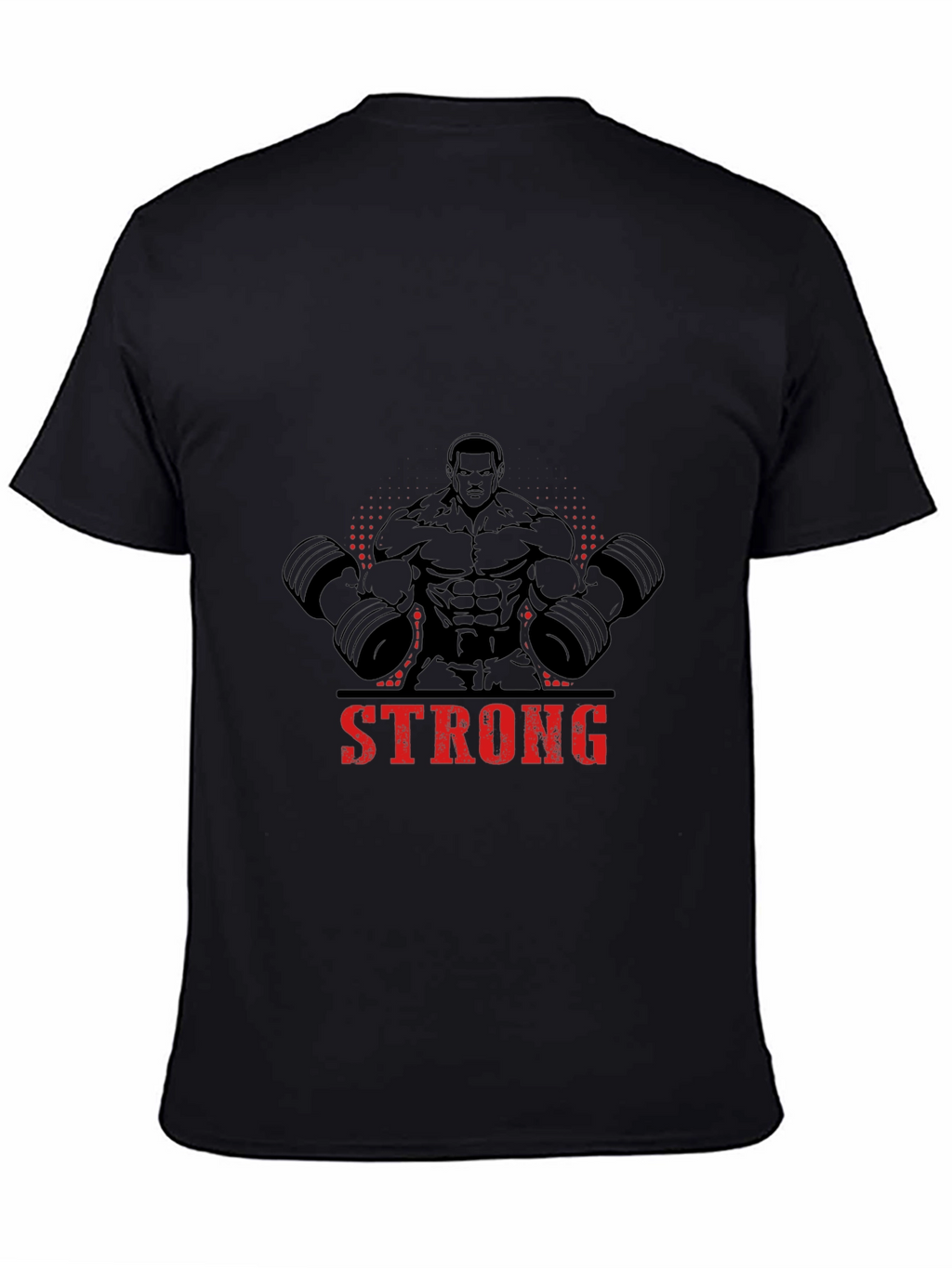 Strong Man Graphic Print Black T-Shirt