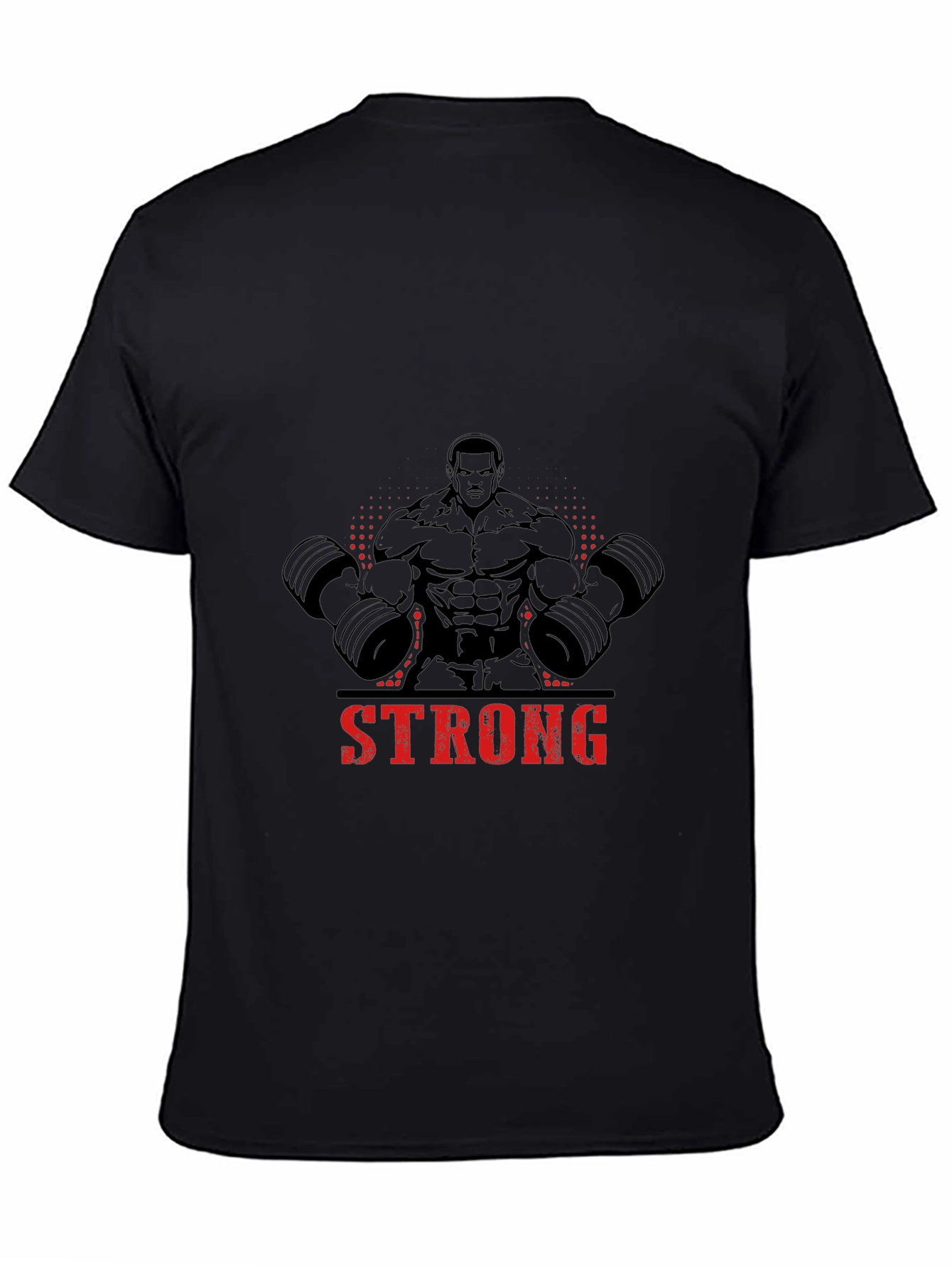 Strong Man Graphic Print Black T-Shirt