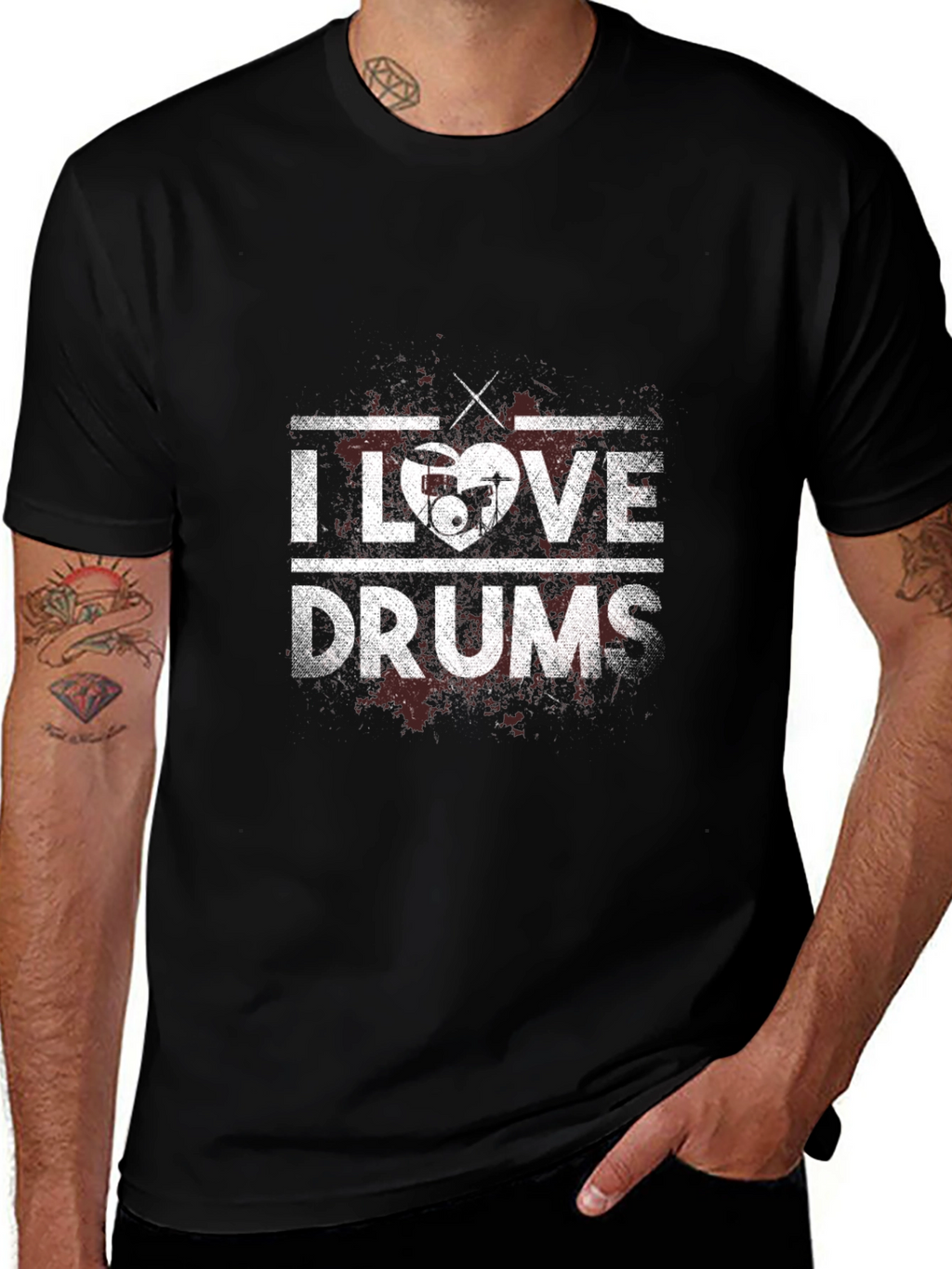 I Love Drums Graphic T-Shirt