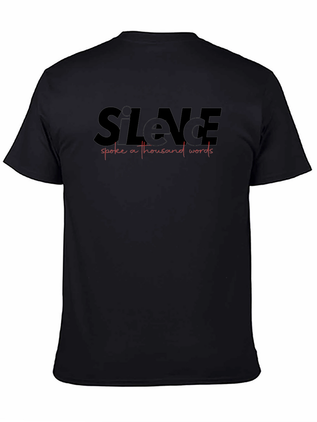 Silence Speaks Mens Black Graphic Tee