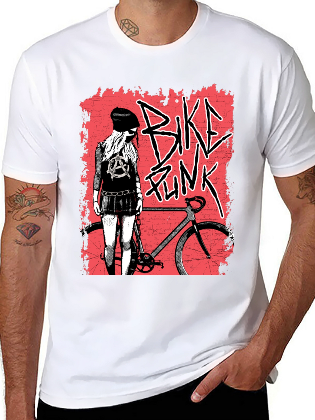 Bike Punk Graphic Tee - Edgy Street Style T-Shirt