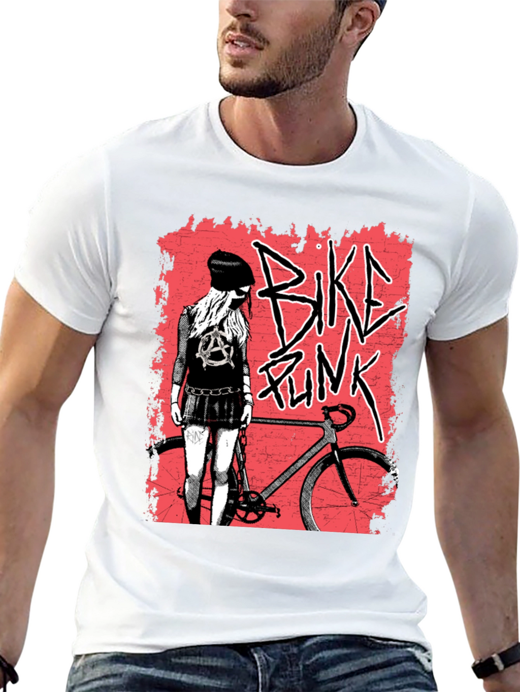 Bike Punk Graphic Tee - Edgy Street Style T-Shirt