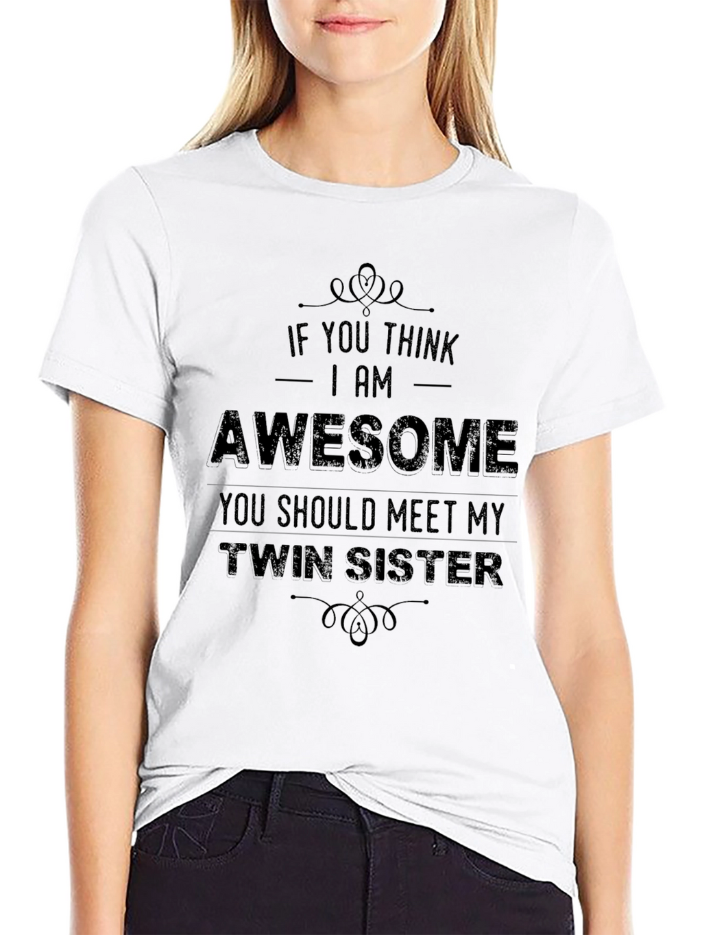Awesome Twin Sister T-Shirt Funny Novelty Tee
