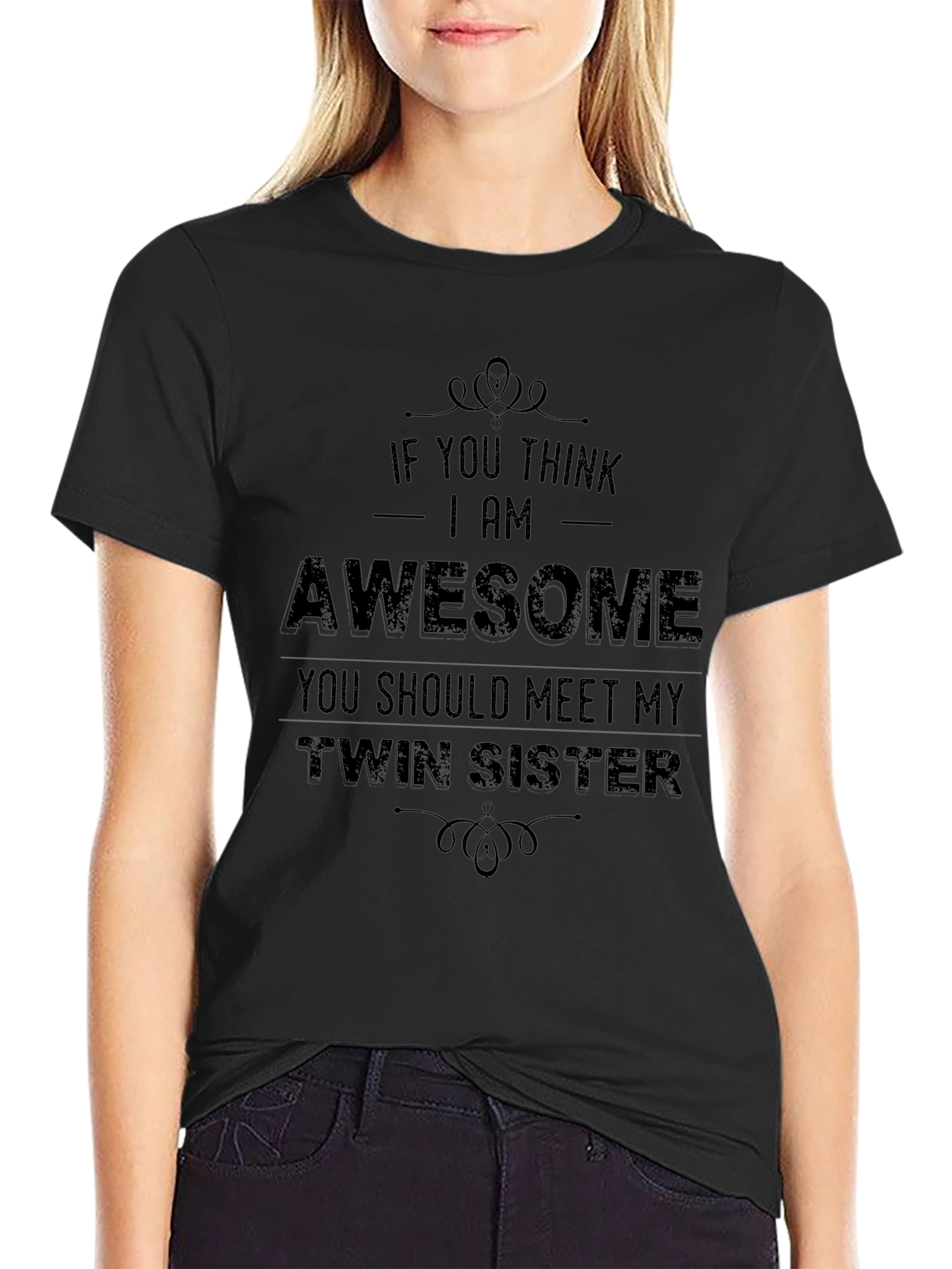 Awesome Twin Sister T-Shirt Funny Novelty Tee
