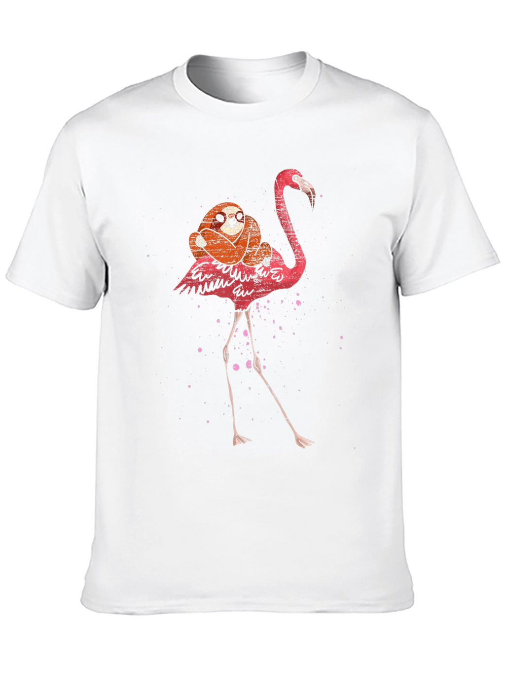 Sloth Riding Flamingo Graphic Tee