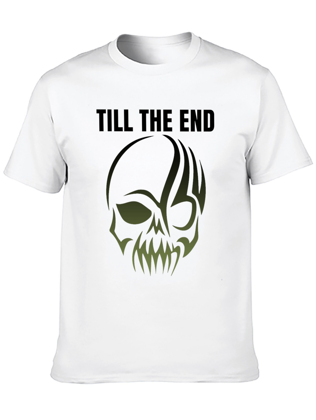 Till The End Skull Graphic Print Mens Black T-Shirt