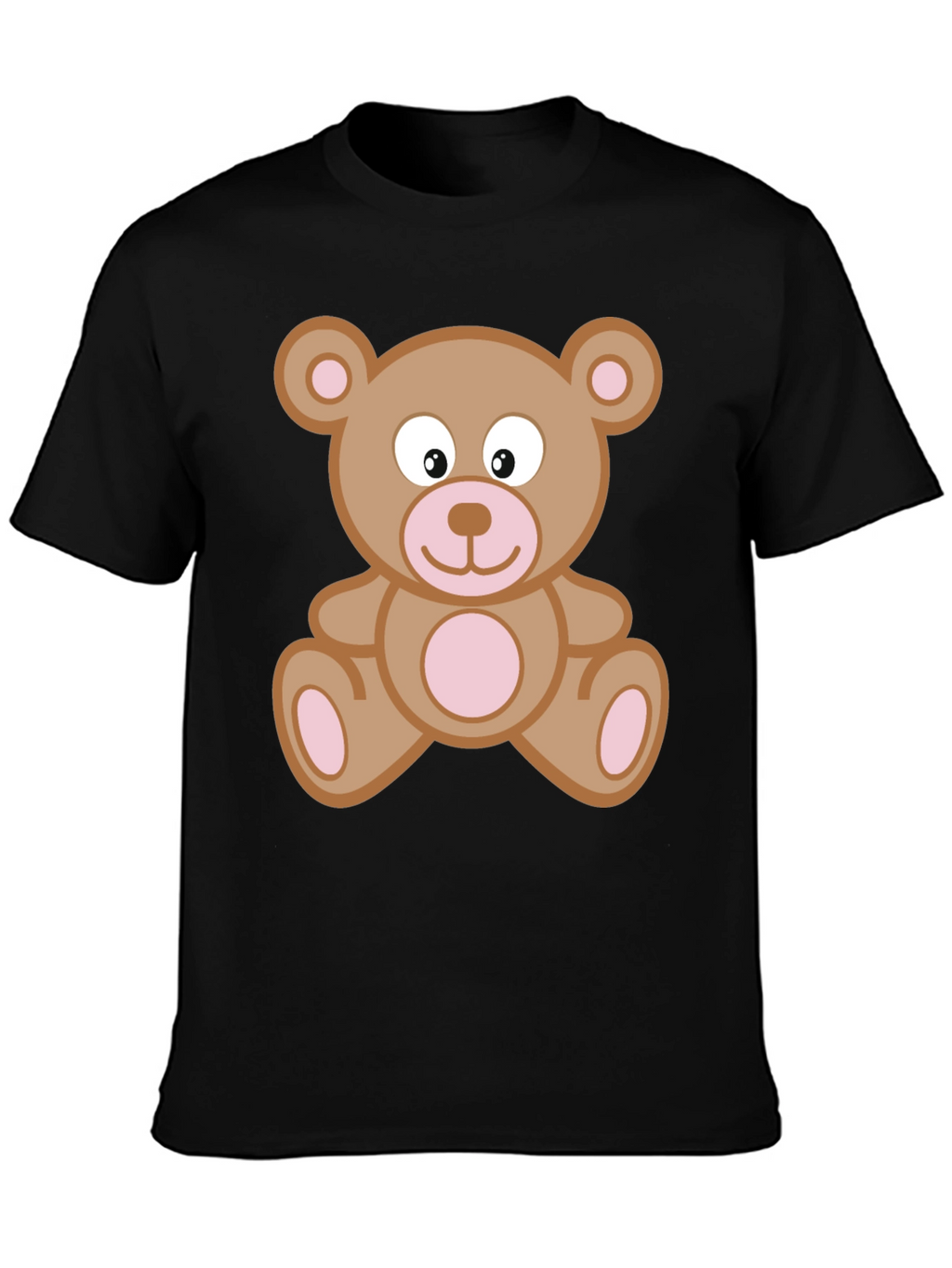 Cute Teddy Bear Graphic T-Shirt - Black Cotton Tee