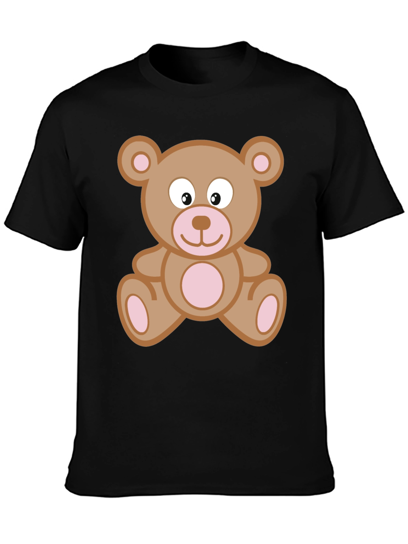 Cute Teddy Bear Graphic T-Shirt - Black Cotton Tee