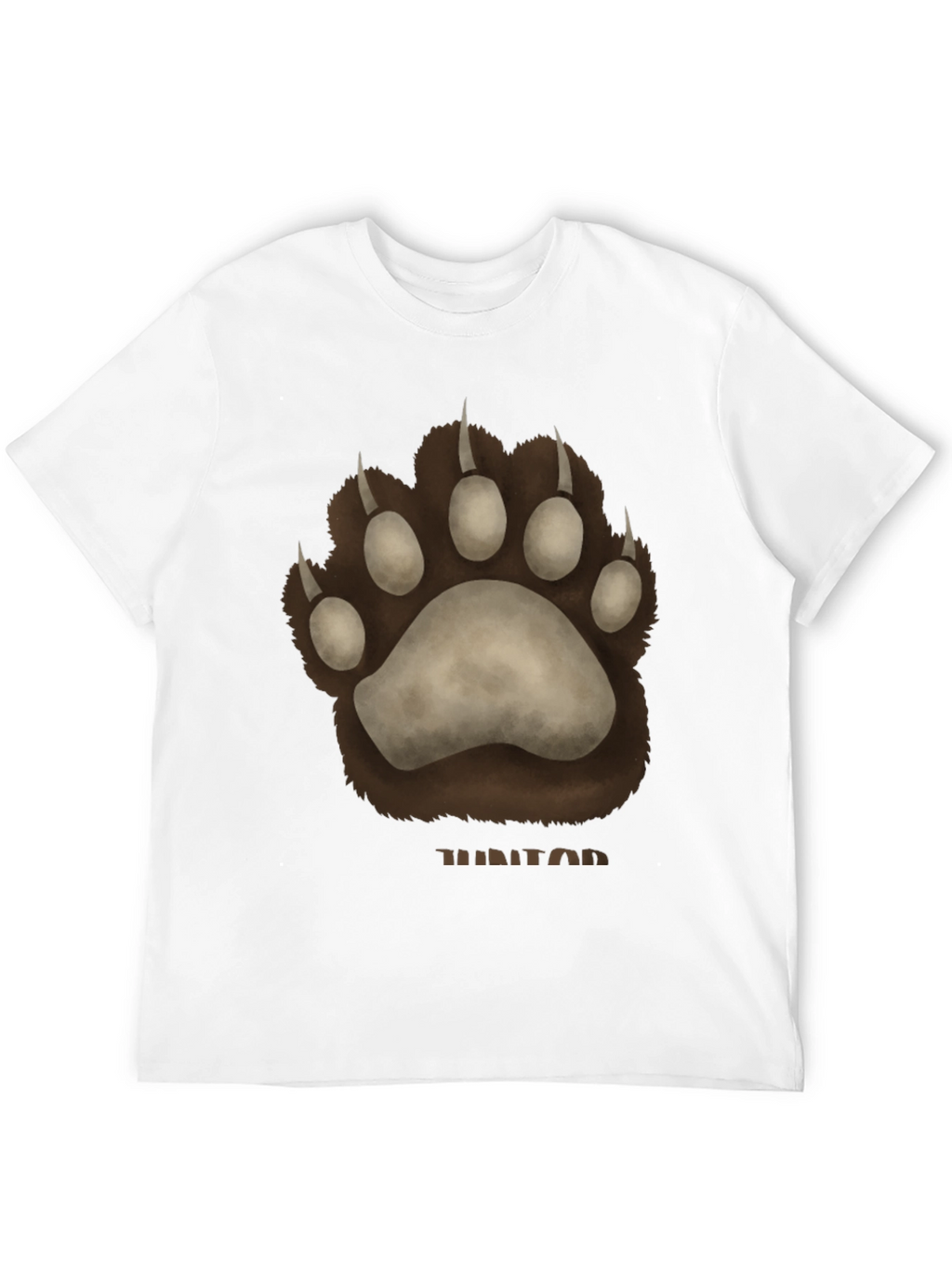 Bear Paw Print Graphic T-Shirt - Casual Wear