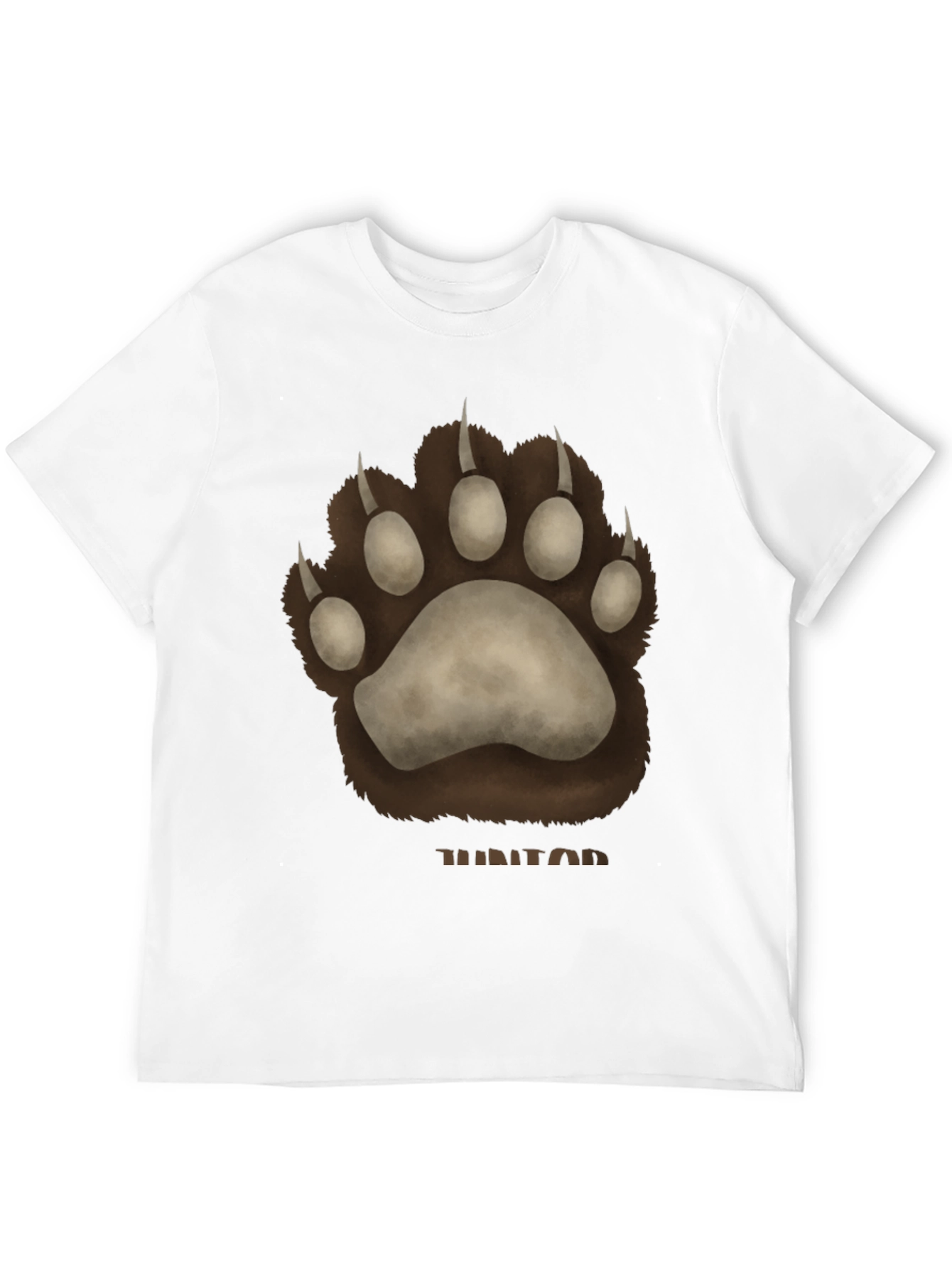 Bear Paw Print Graphic T-Shirt - Casual Wear
