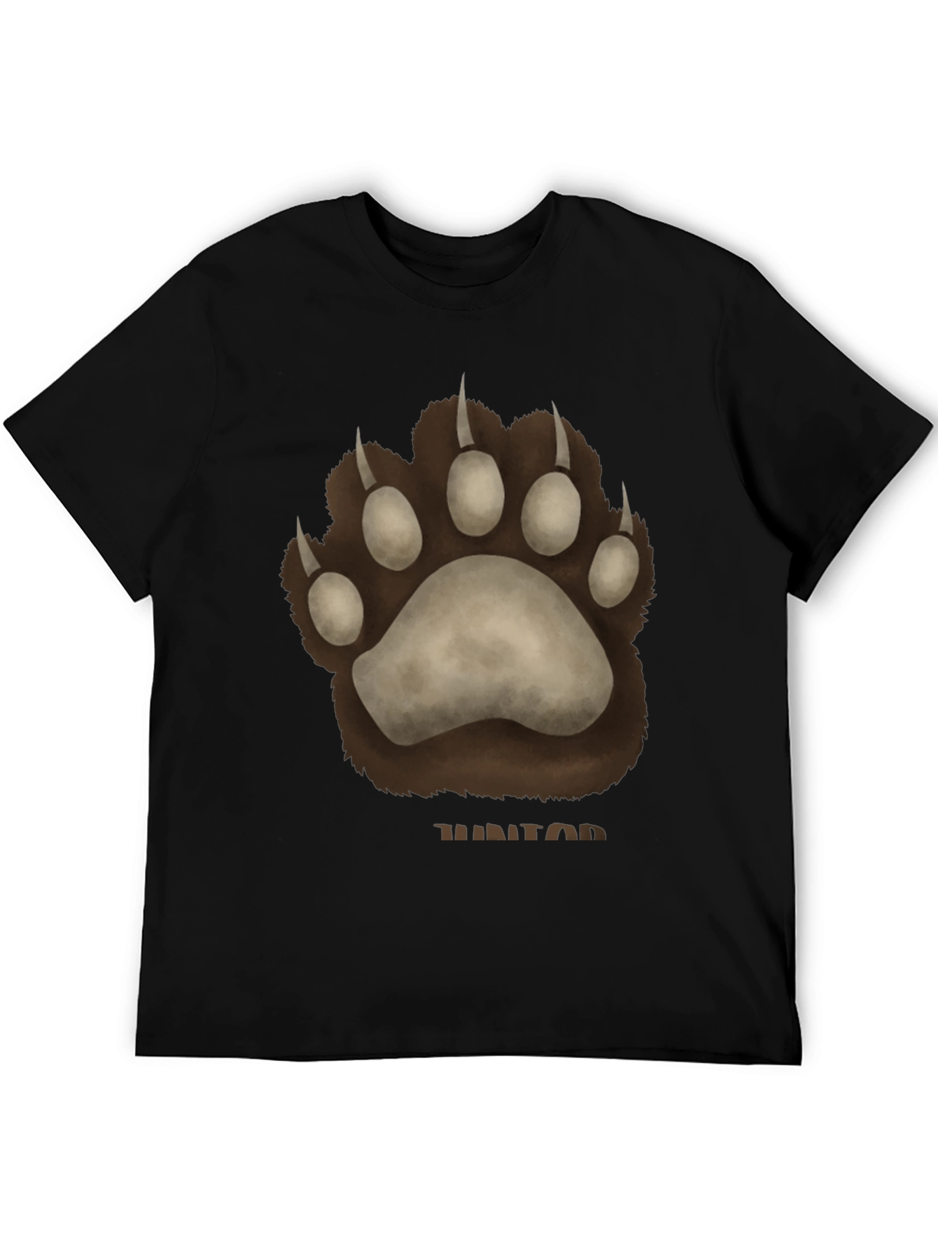 Bear Paw Print Graphic T-Shirt - Casual Wear