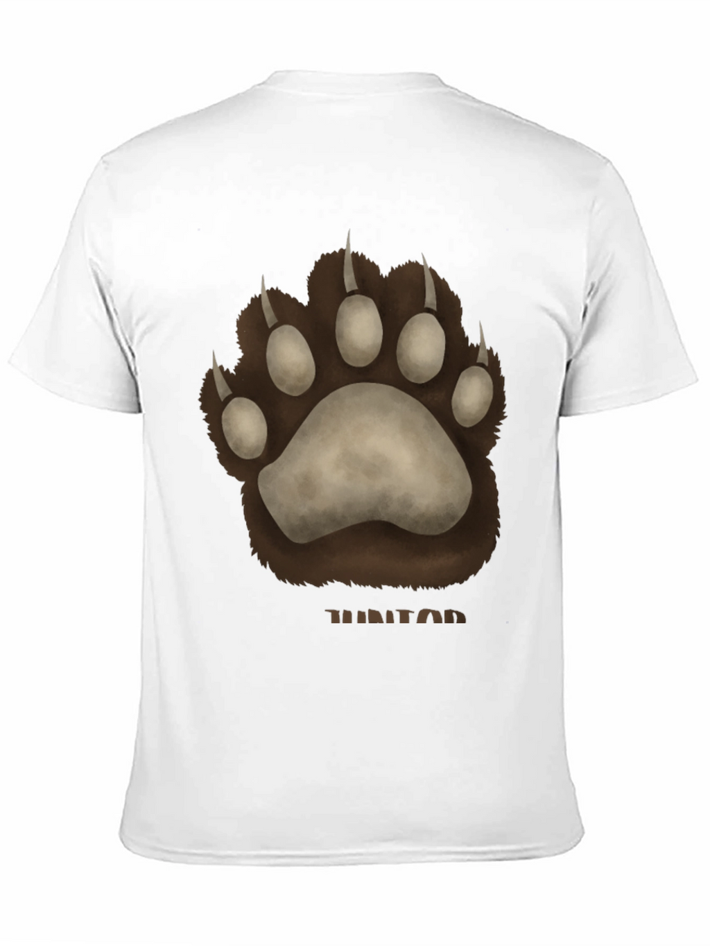 Bear Paw Print Graphic T-Shirt - Casual Wear