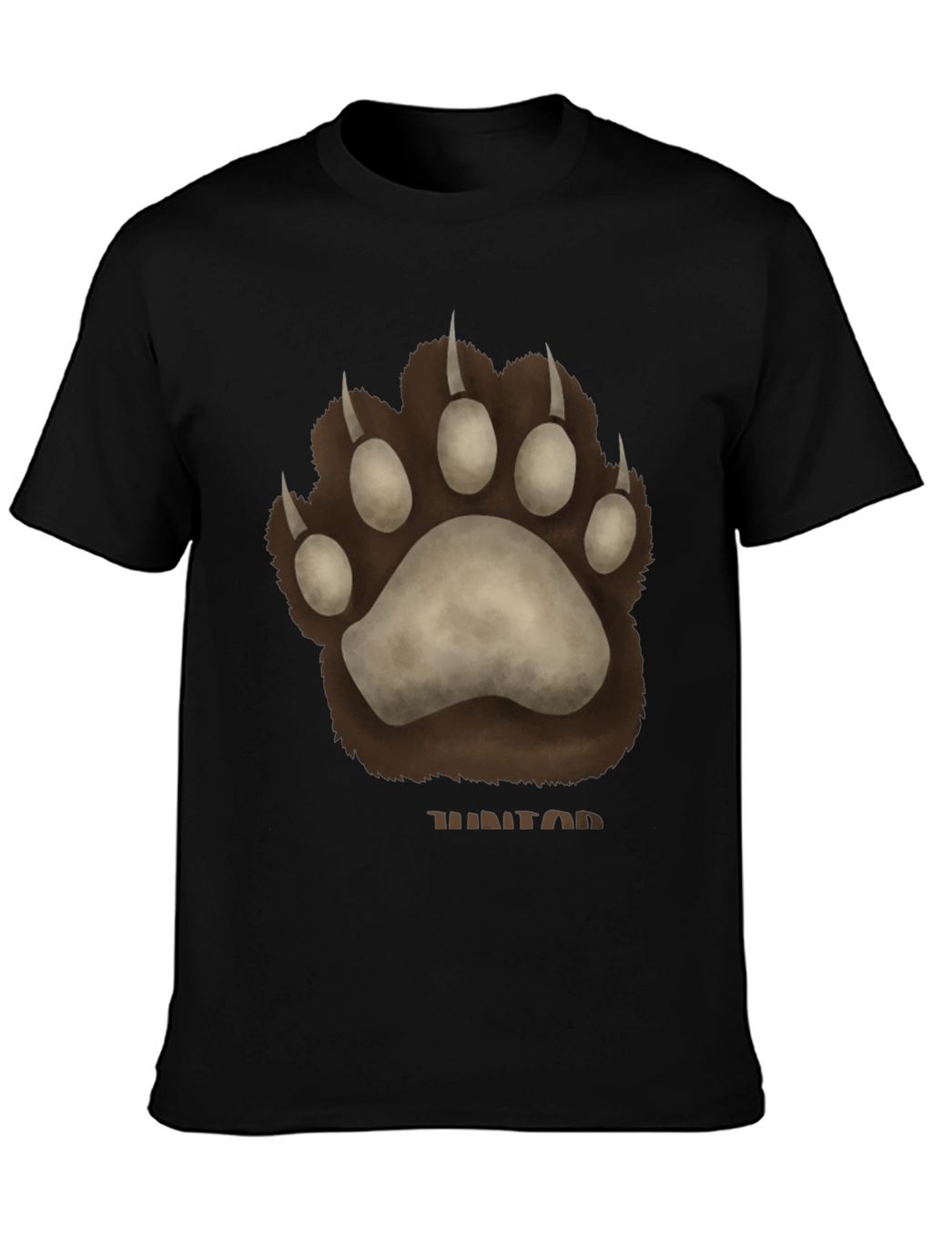 Bear Paw Print Graphic T-Shirt - Casual Wear