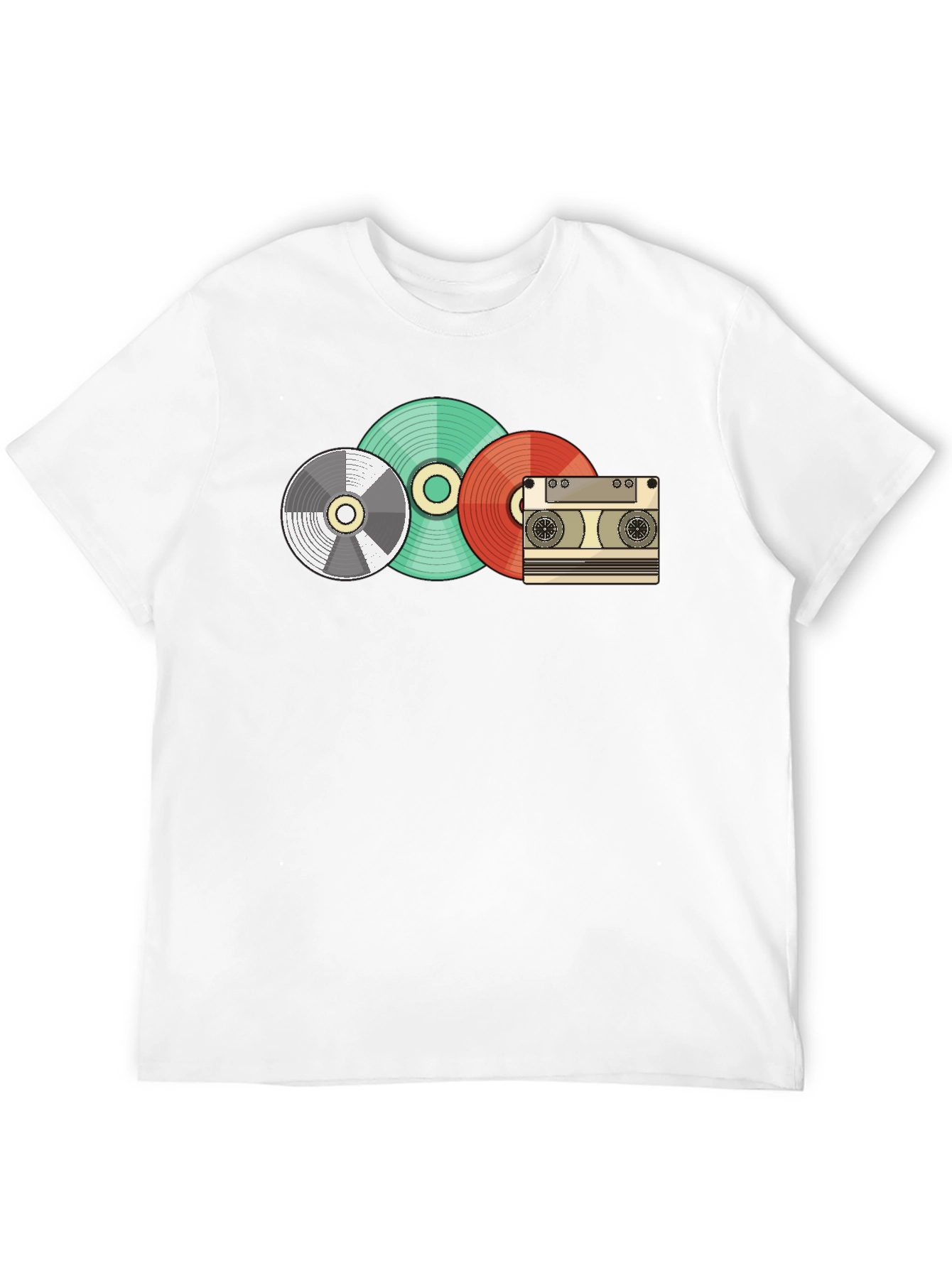 Retro Music Lover T-Shirt - Vinyl Cassette Design