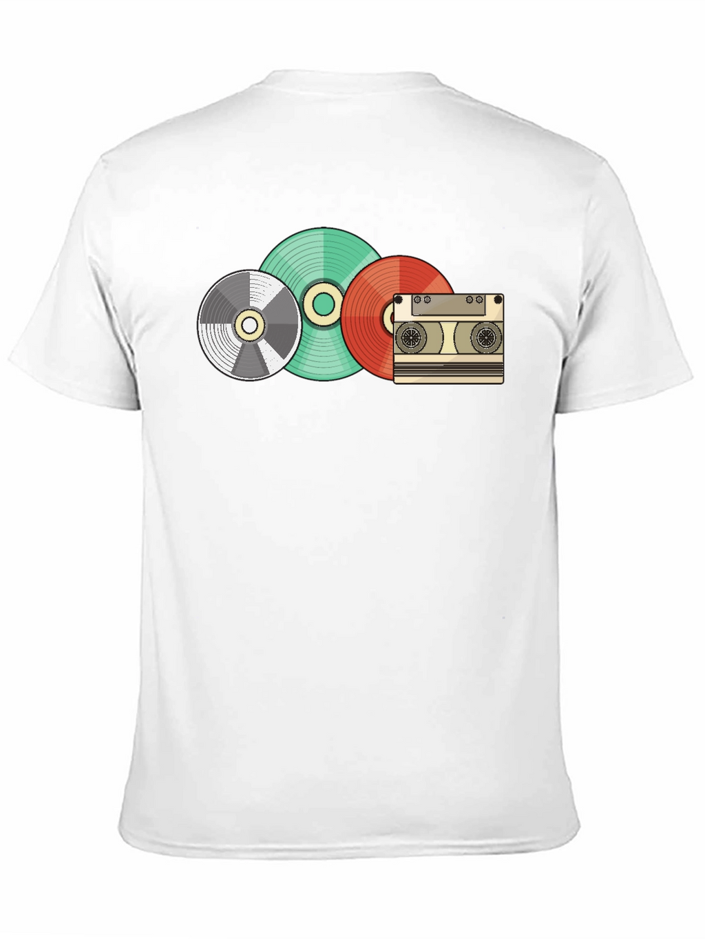 Retro Music Lover T-Shirt - Vinyl Cassette Design