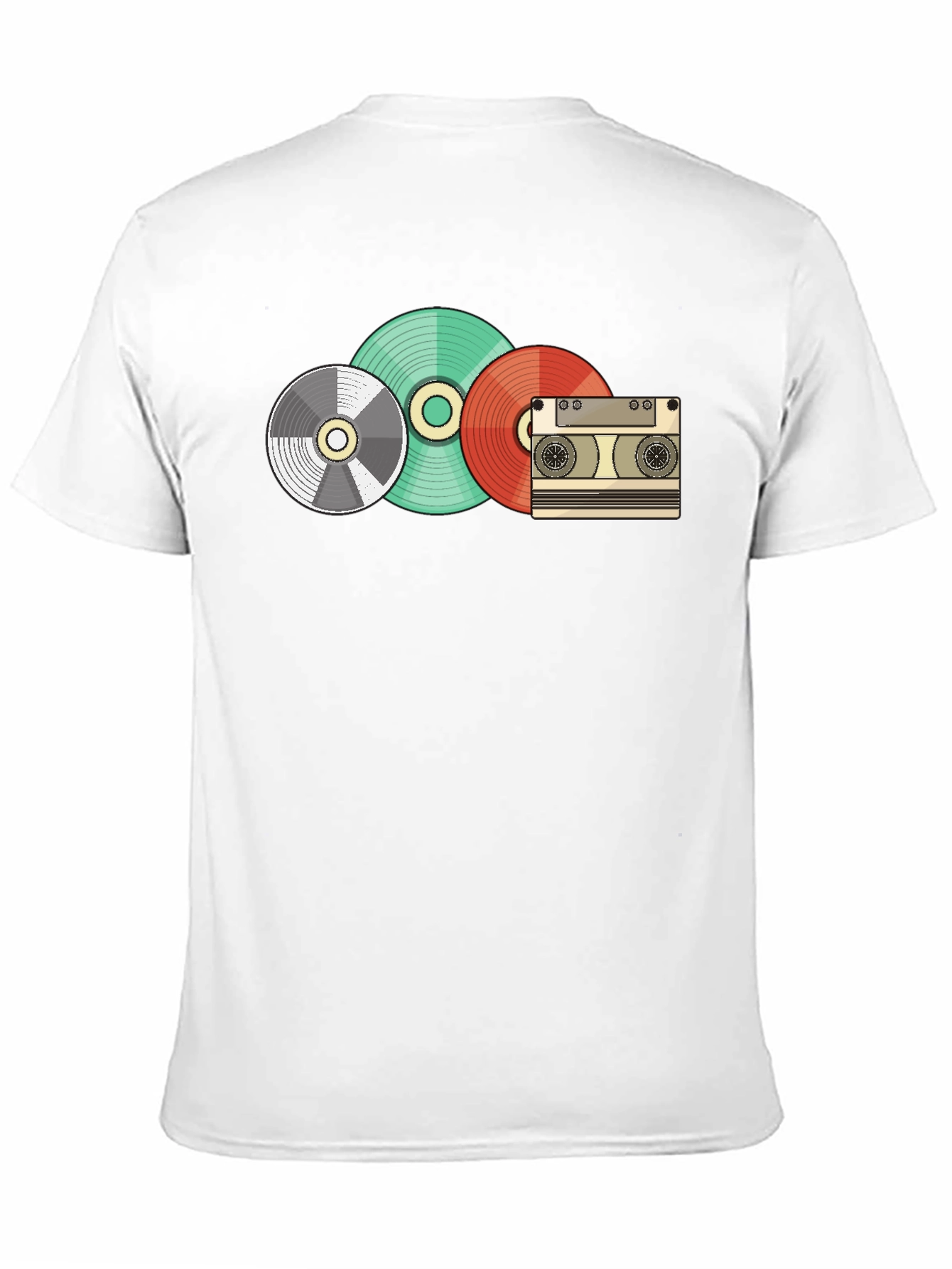 Retro Music Lover T-Shirt - Vinyl Cassette Design