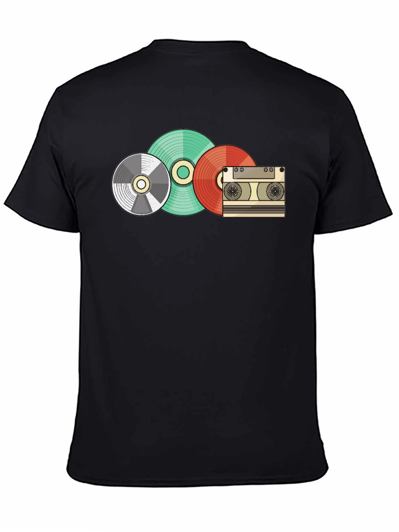 Retro Music Lover T-Shirt - Vinyl Cassette Design