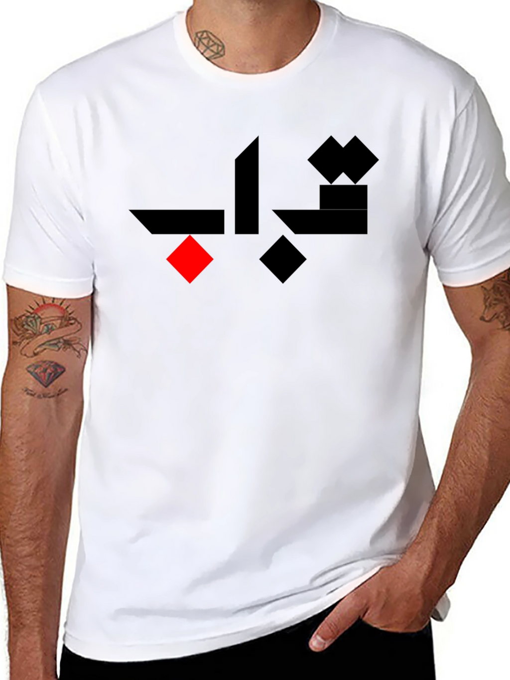Mens Stylish Black T-Shirt with Graphic Design