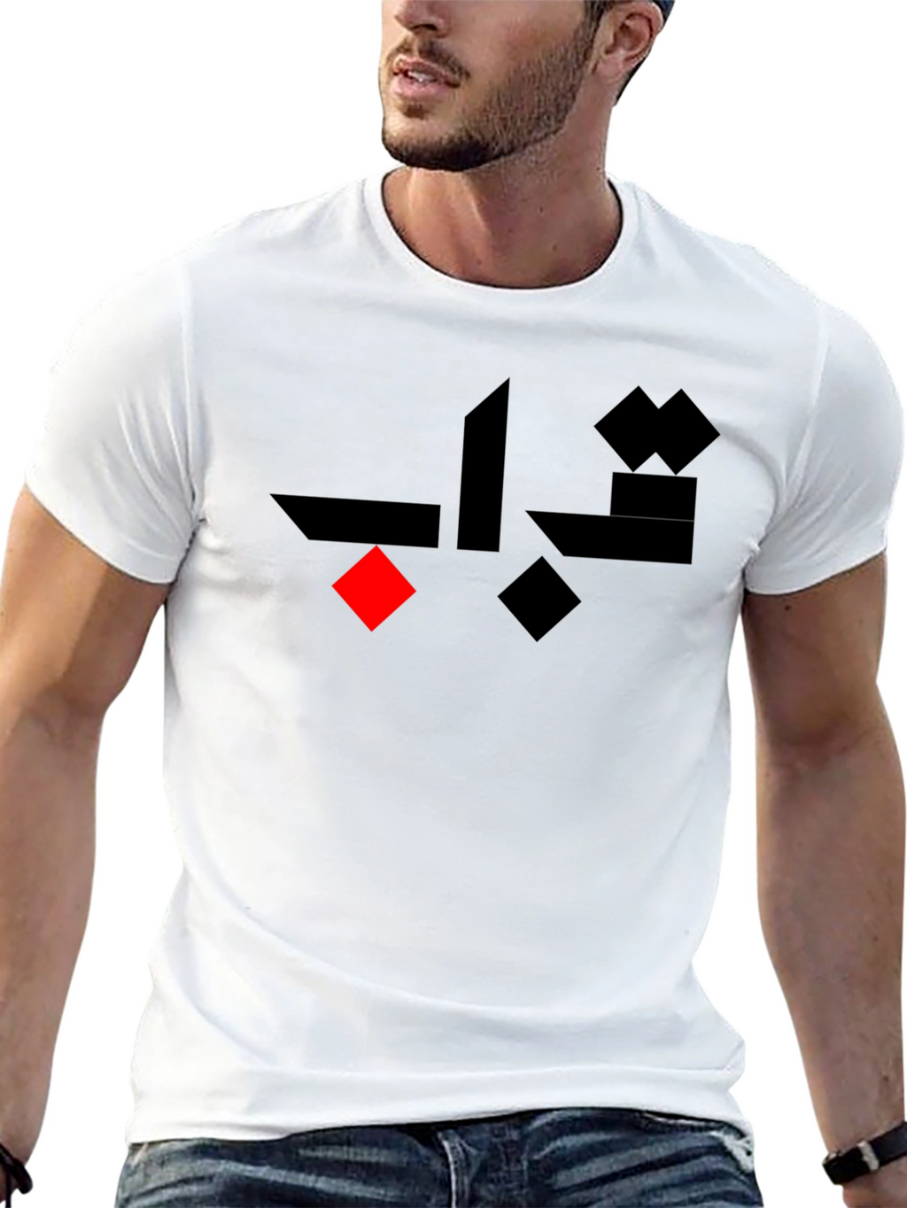Mens Stylish Black T-Shirt with Graphic Design