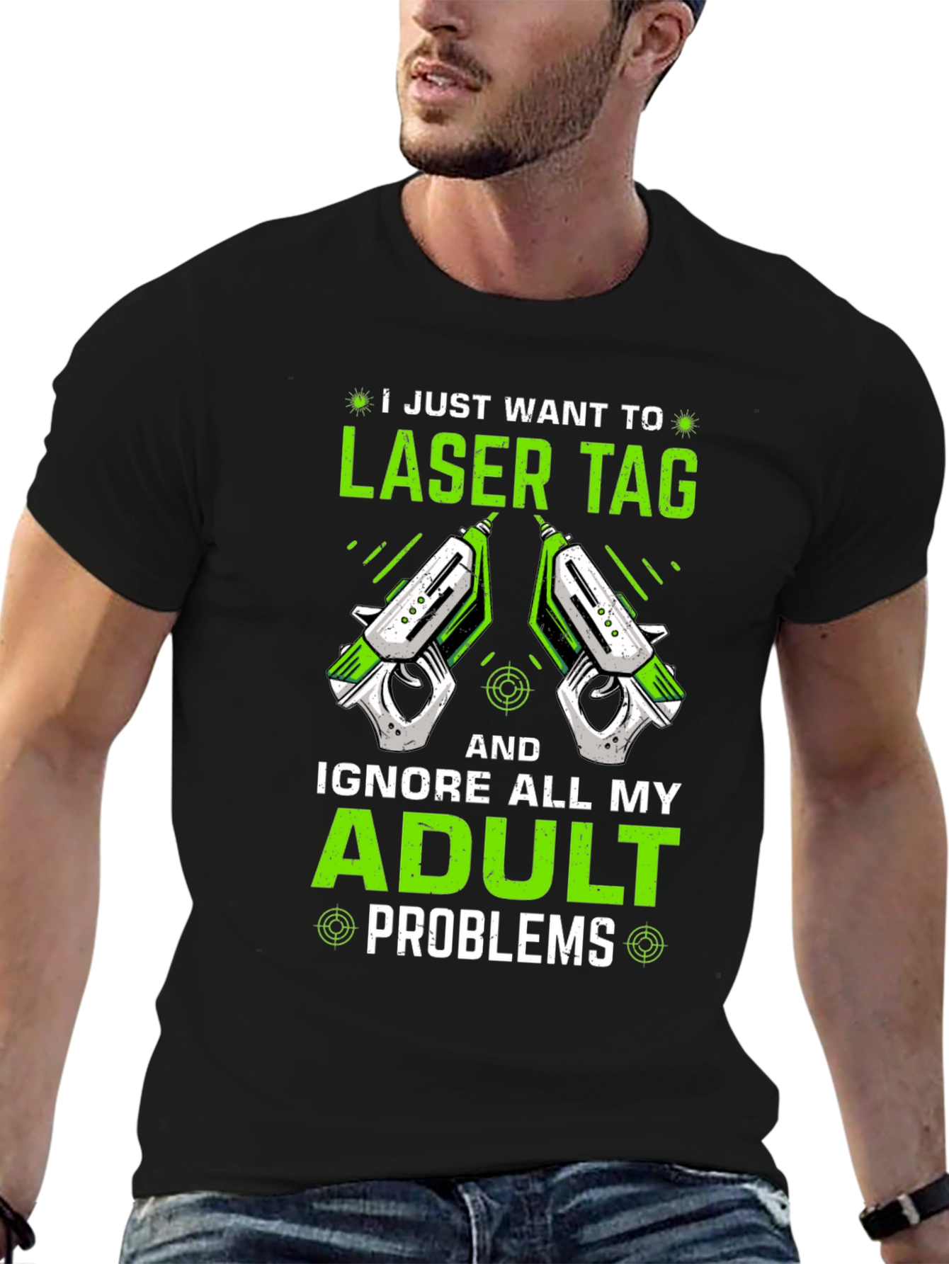 Laser Tag Adult Problems Graphic T-Shirt