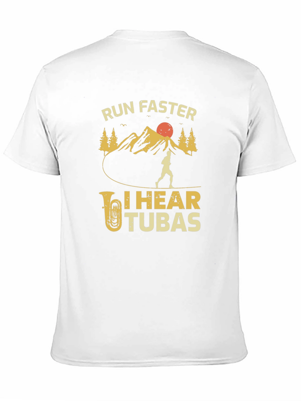 Run Faster I Hear Tubas Black T-Shirt