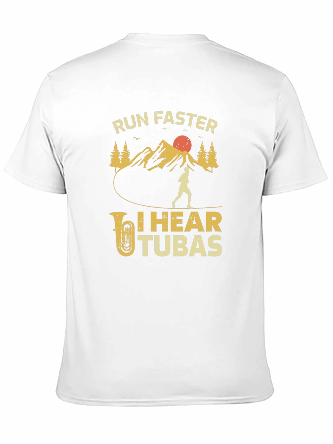 Run Faster I Hear Tubas Black T-Shirt