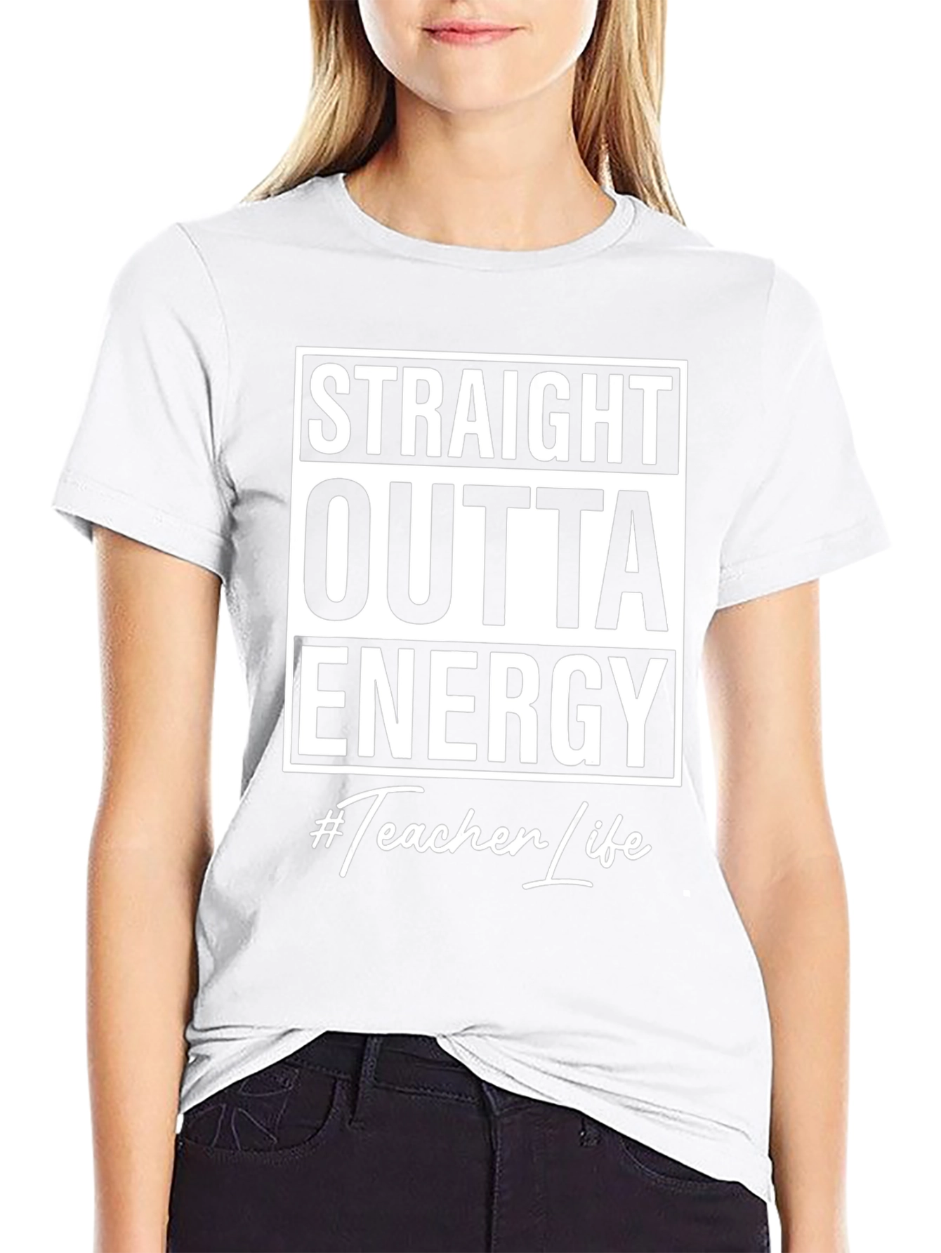 Straight Outta Energy #Teacher Life Black T-Shirt