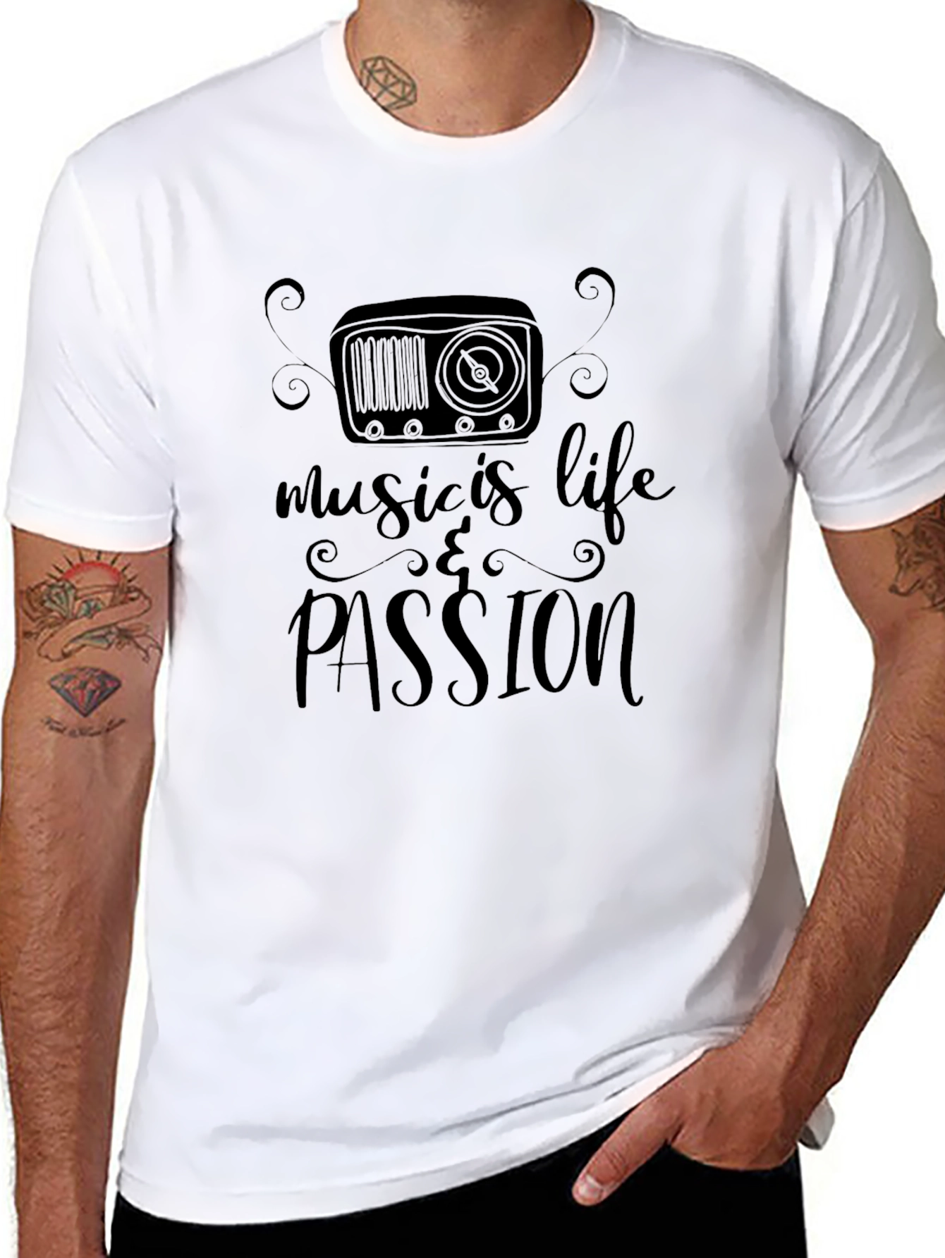 Music is Life & Passion Graphic T-Shirt